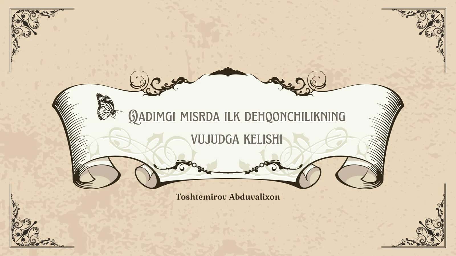 Qadimgi misrda ilk dehqonchilikning vujudga kelishi