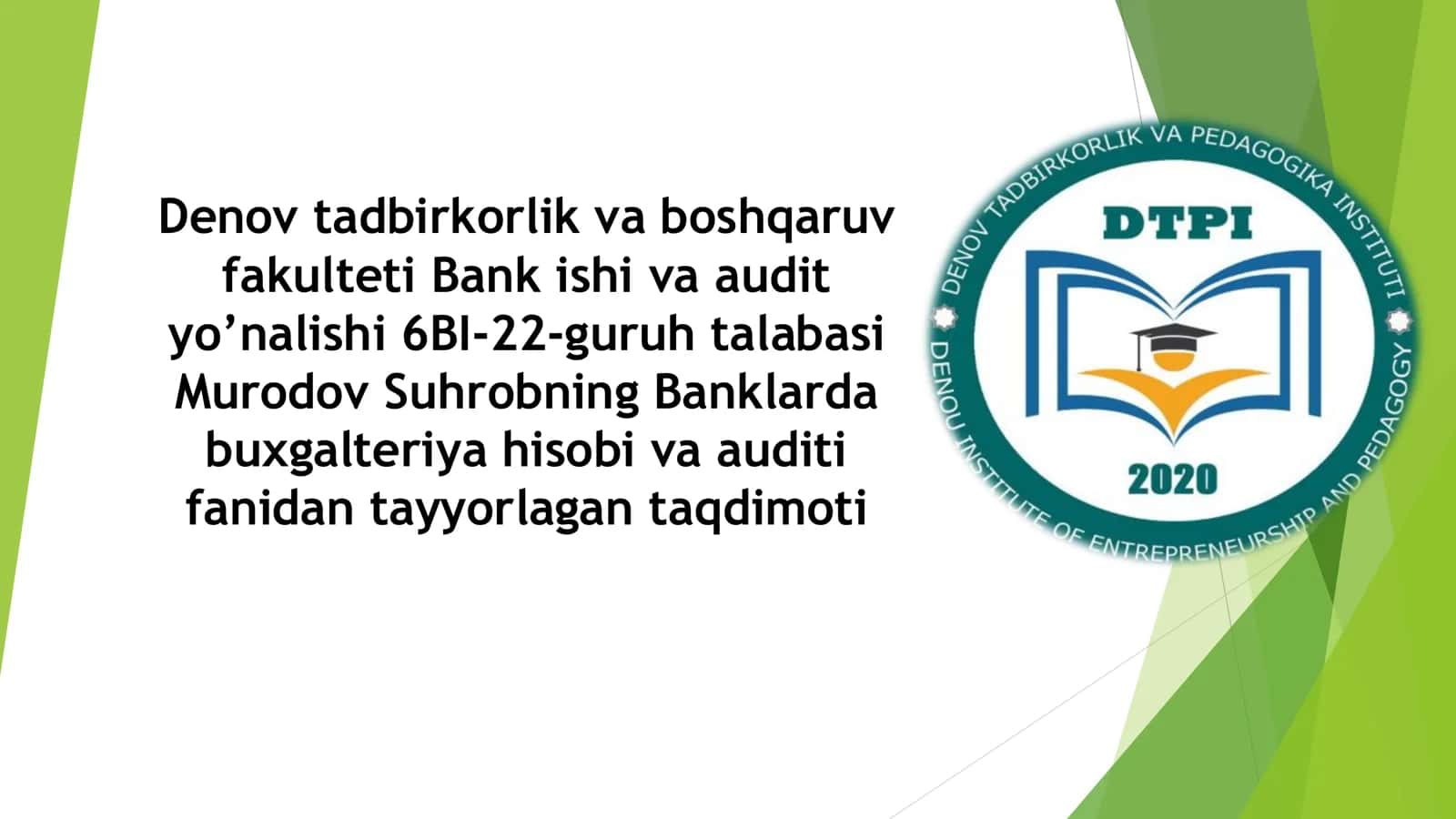 Tijorat banklari daromatlari xarajatlari va foydasi audit