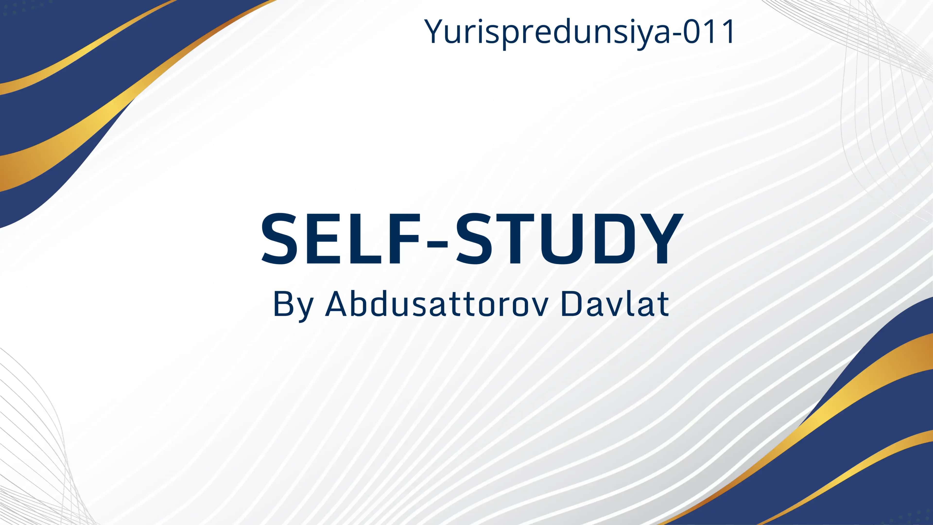 Self study