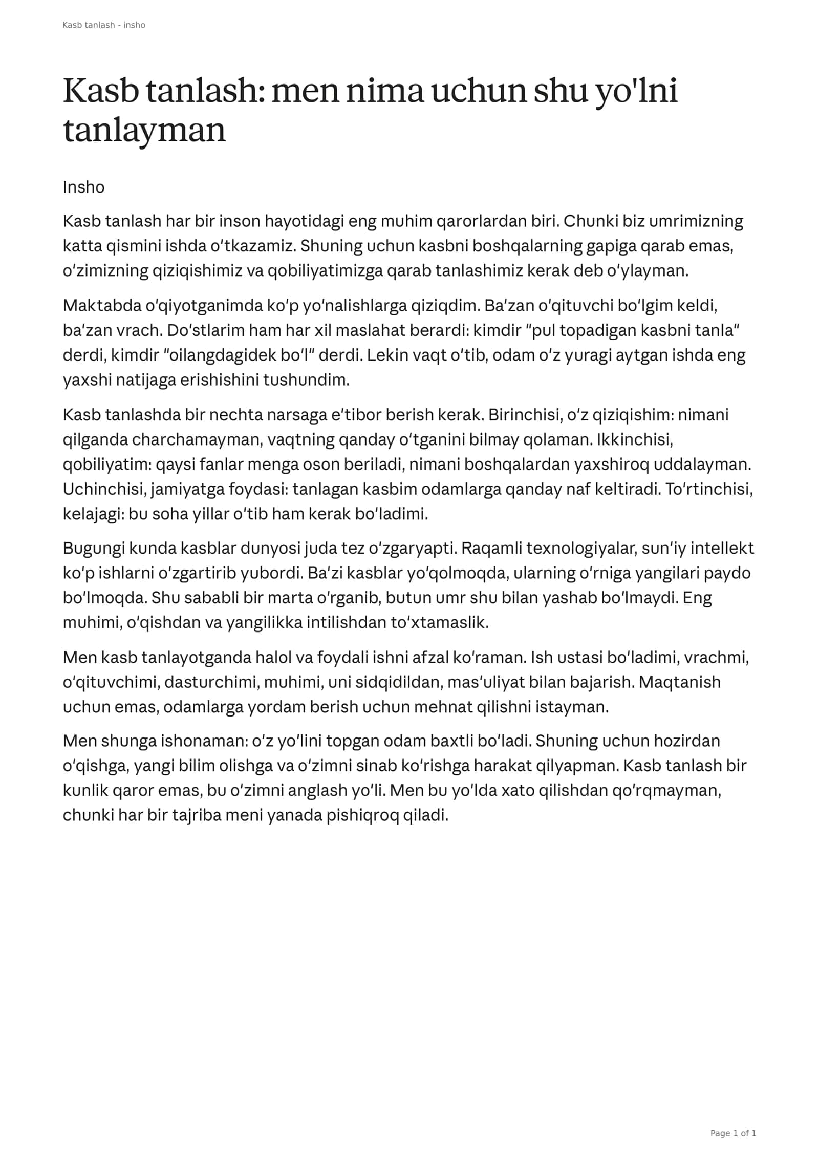 Kasb Tanlash
