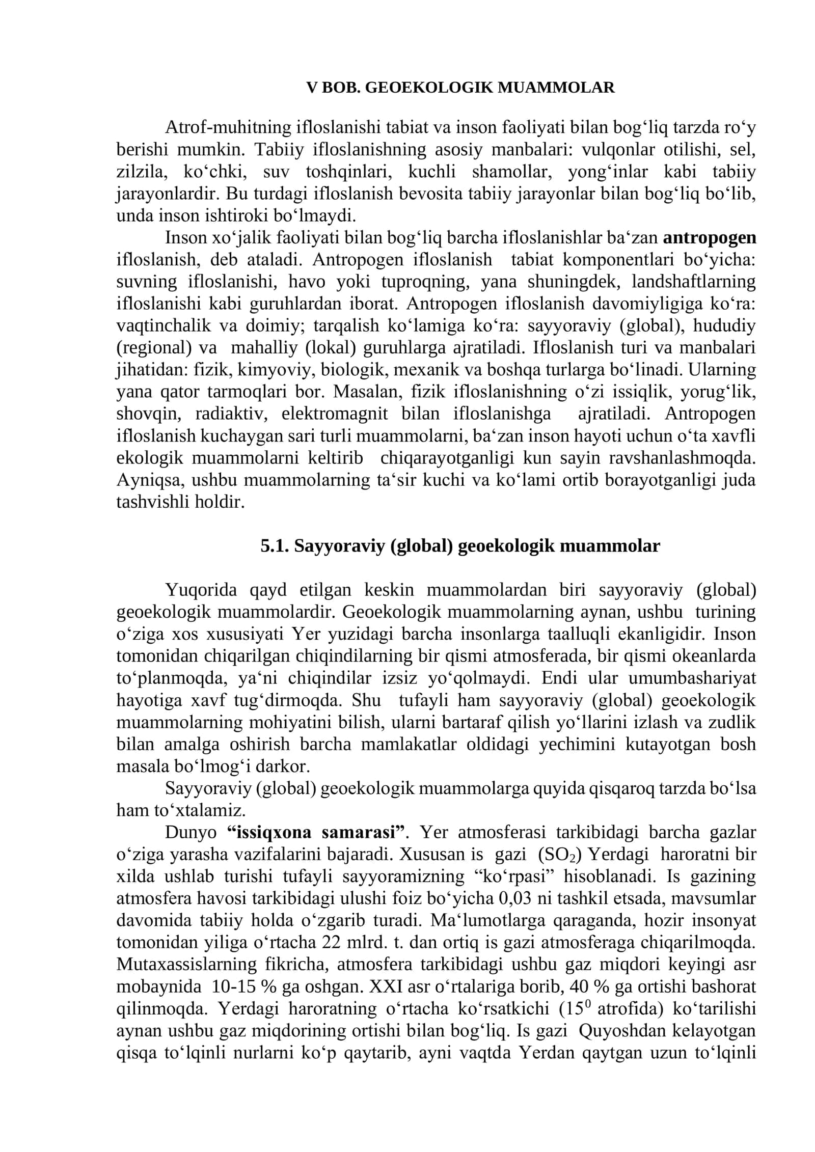 GEOEKOLOGIK MUAMMOLAR