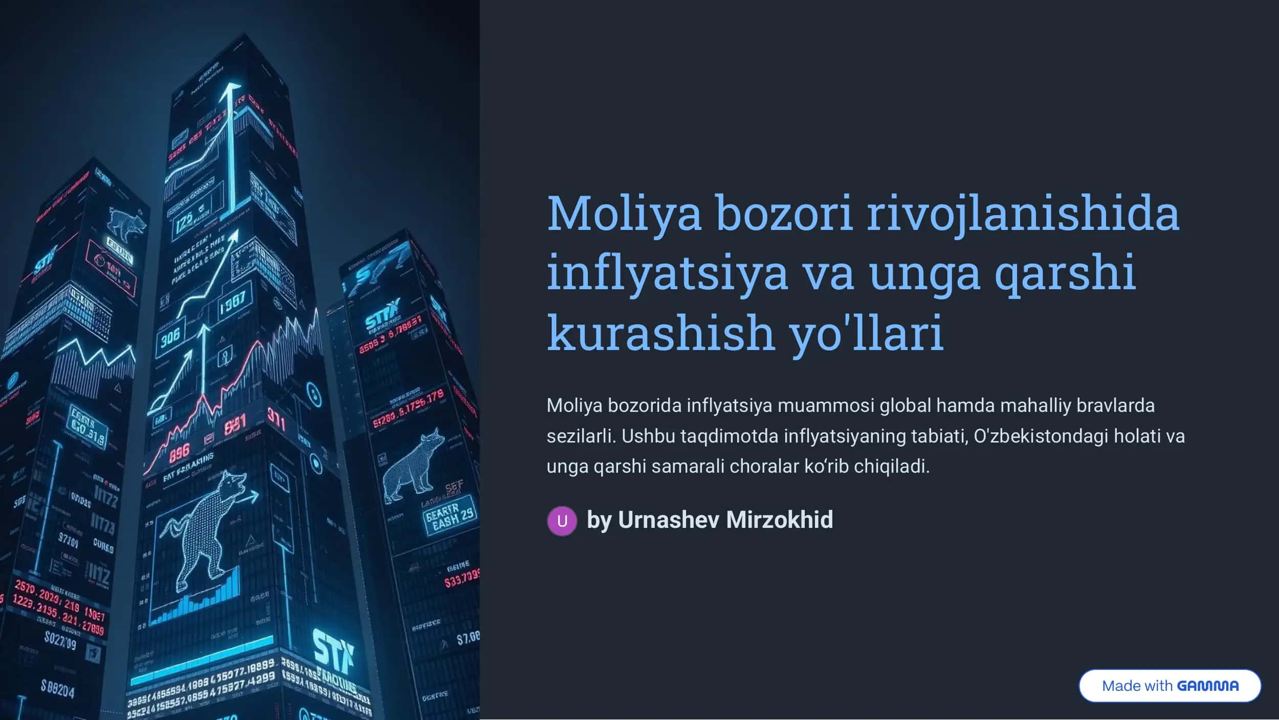 Inflyatsiya va unga qarshi kurashish yo'llari