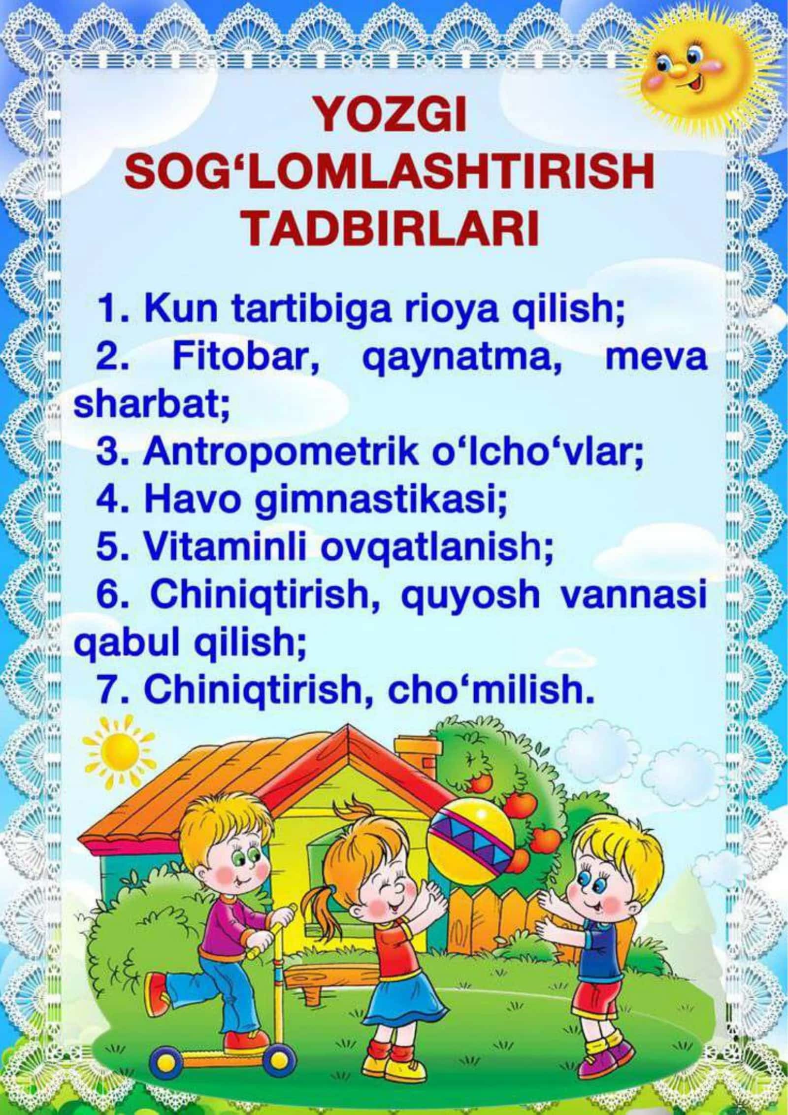 Yozgi sog'lomlashtirish tadbirlari