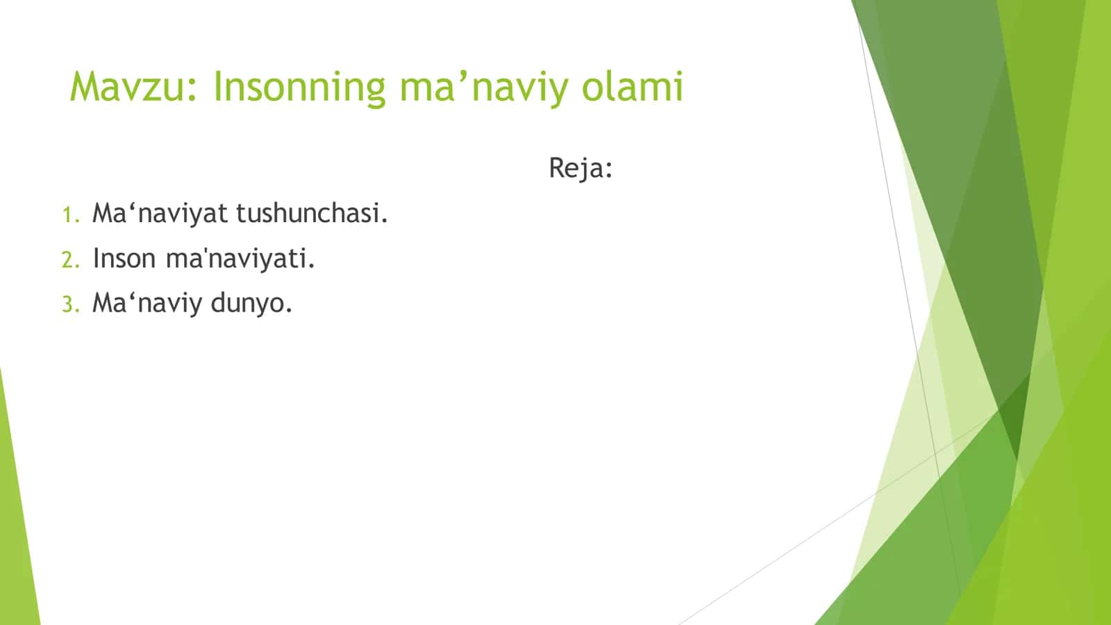 Insonning ma’naviy olami