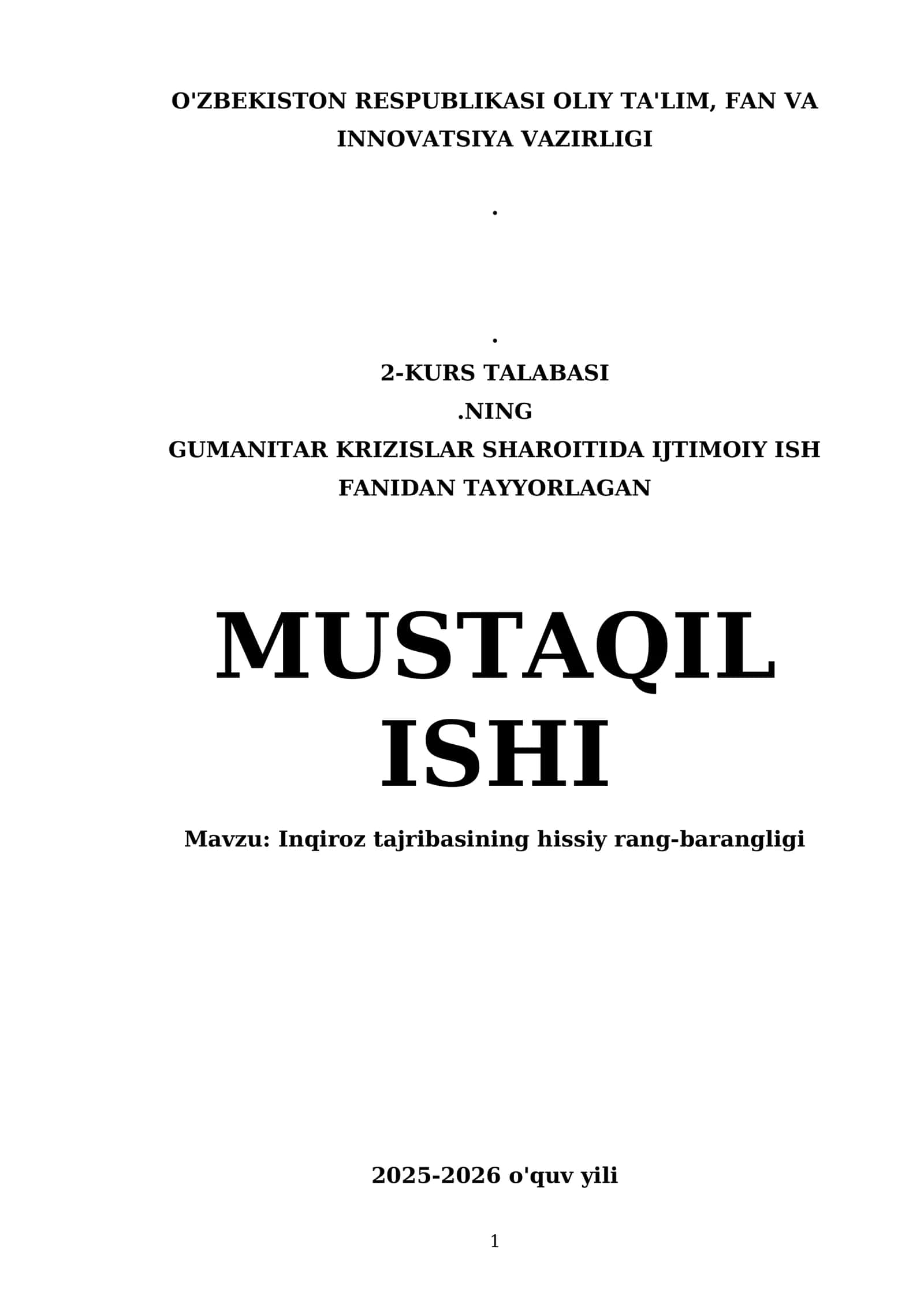 Inqiroz tajribasining hissiy rang-barangligi