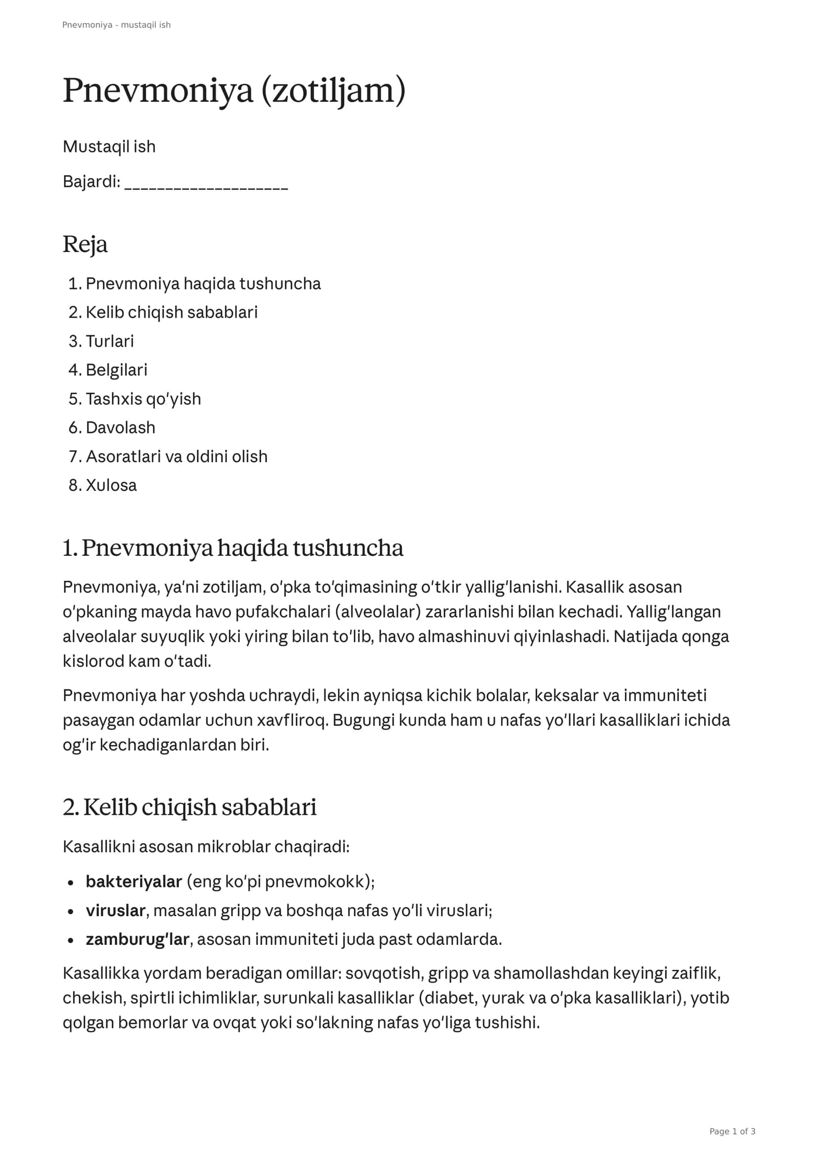 Pnevmoniya (zotiljam)