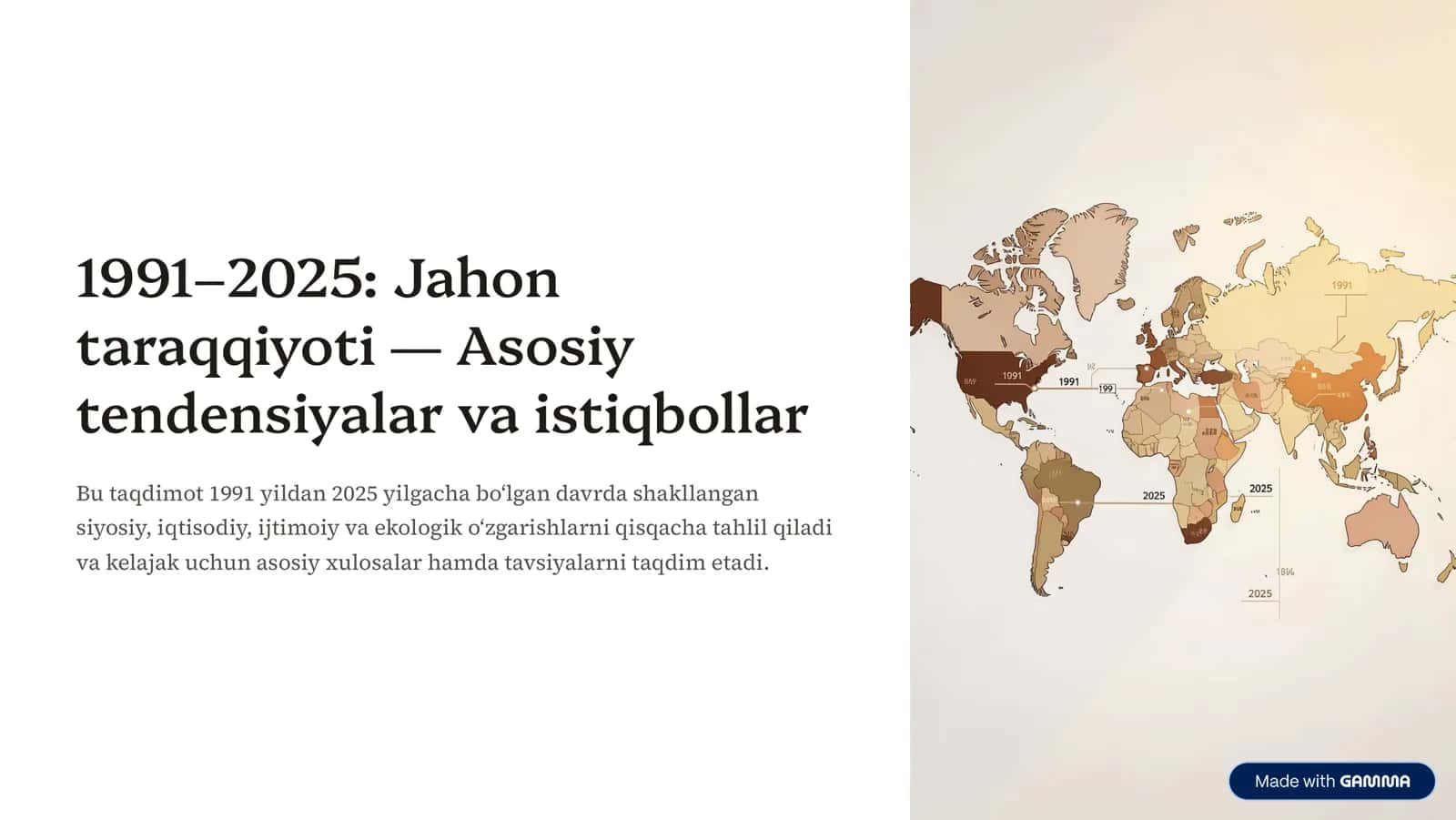 Jahon taraqqiyoti 4 Asosiy tendensiyalar va istiqbollar