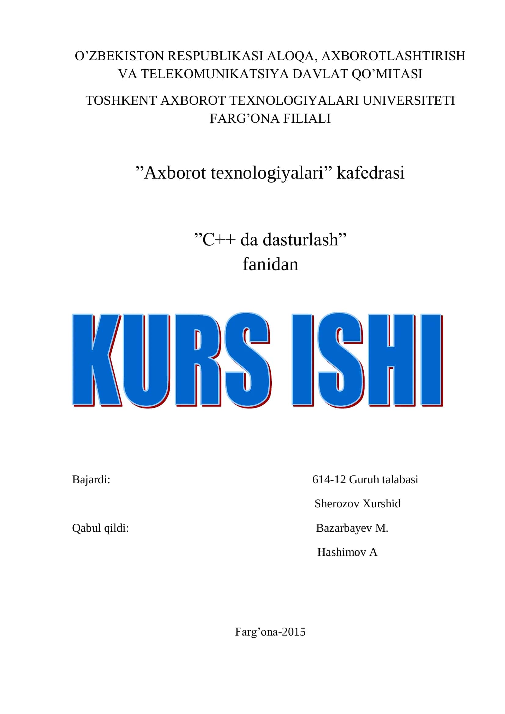 C++ da dasturlash