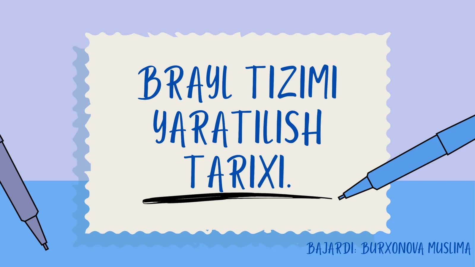 KNB(ko'rishida nuqsoni bo'lgan) bolalar ta'limi. Brail alifbosi haqida qisqacha prezintatsiya.
