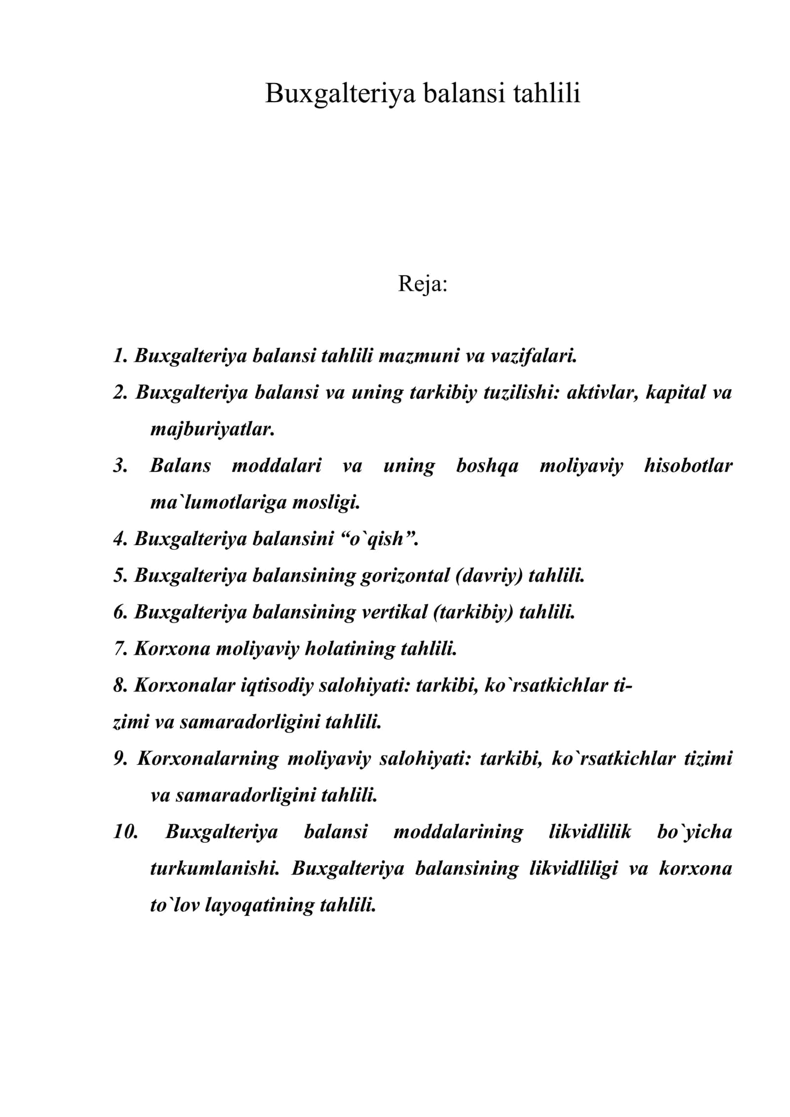 Buxgalteriya balansi tahlili