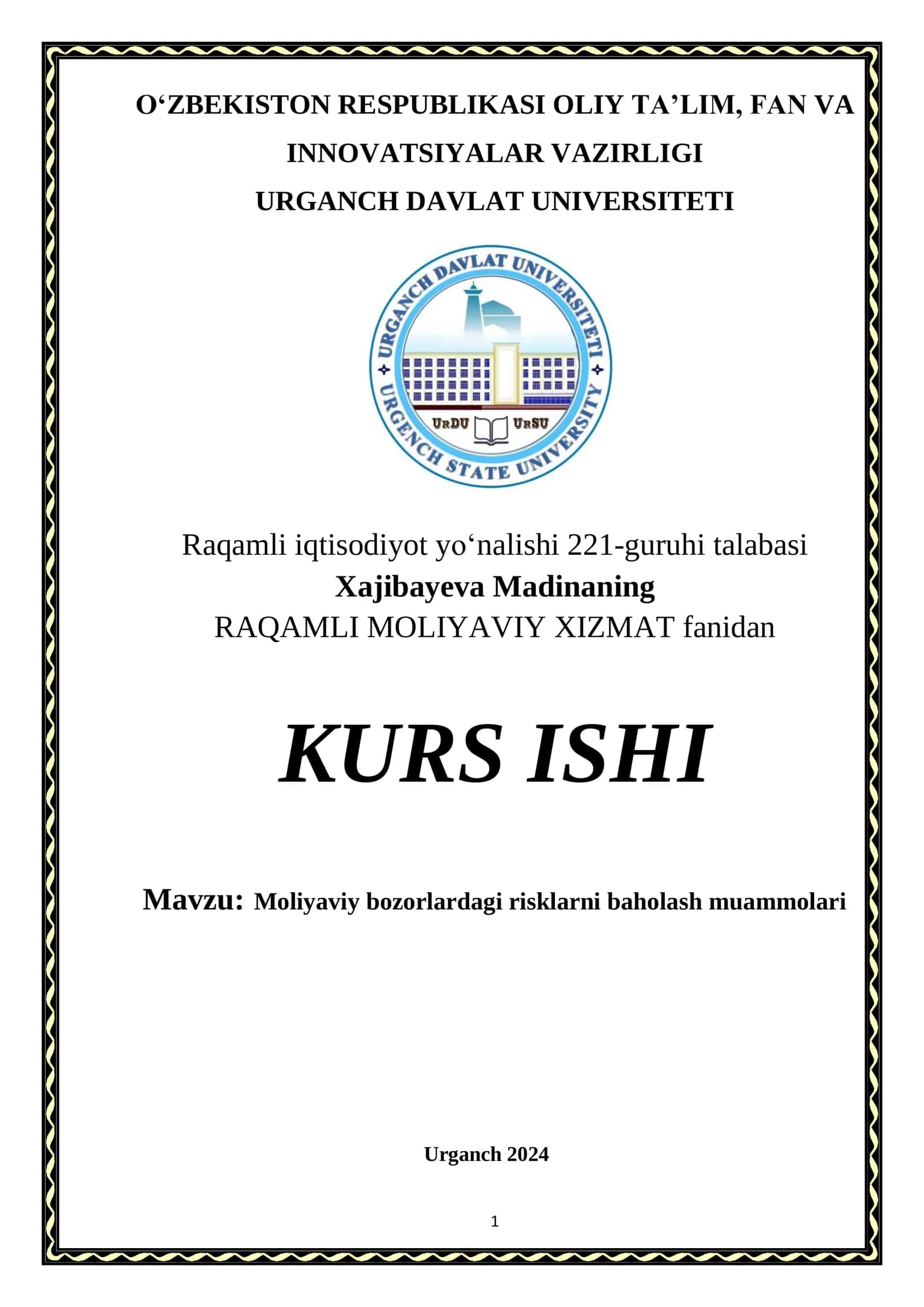 Moliyaviy Bozorlardagi Risklarni Baholash Muammolari