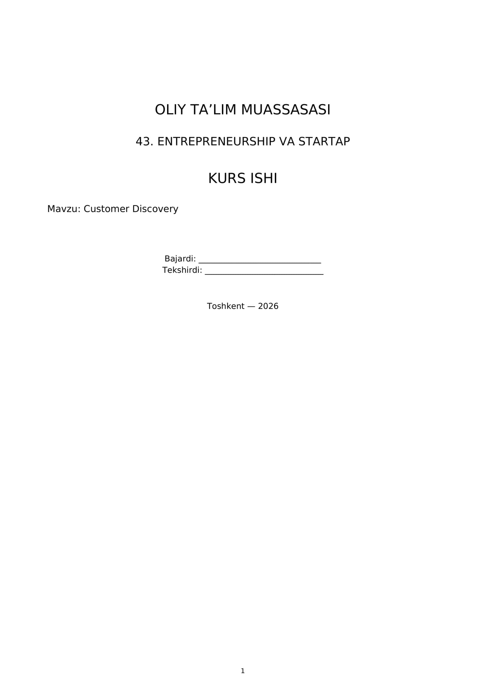 Customer Discovery