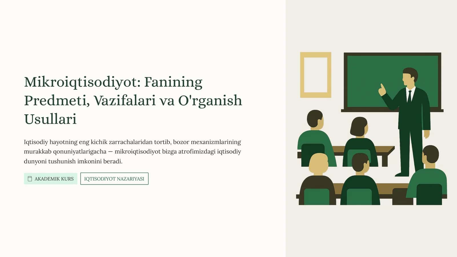 Mikroiqtisodiyot: Fanining Predmeti, Vazifalari va O'rganish Usullari