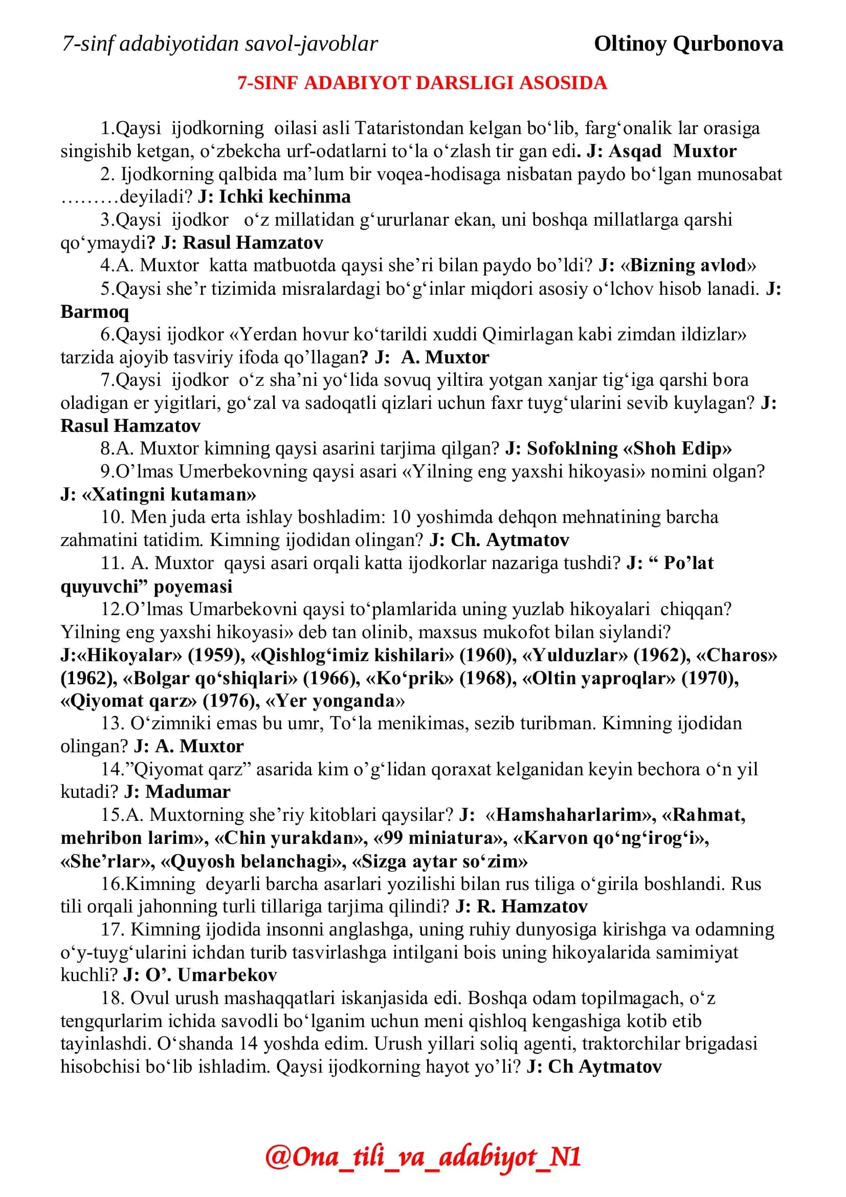 7-SINF ADABIYOT DARSLIGI ASOSIDA