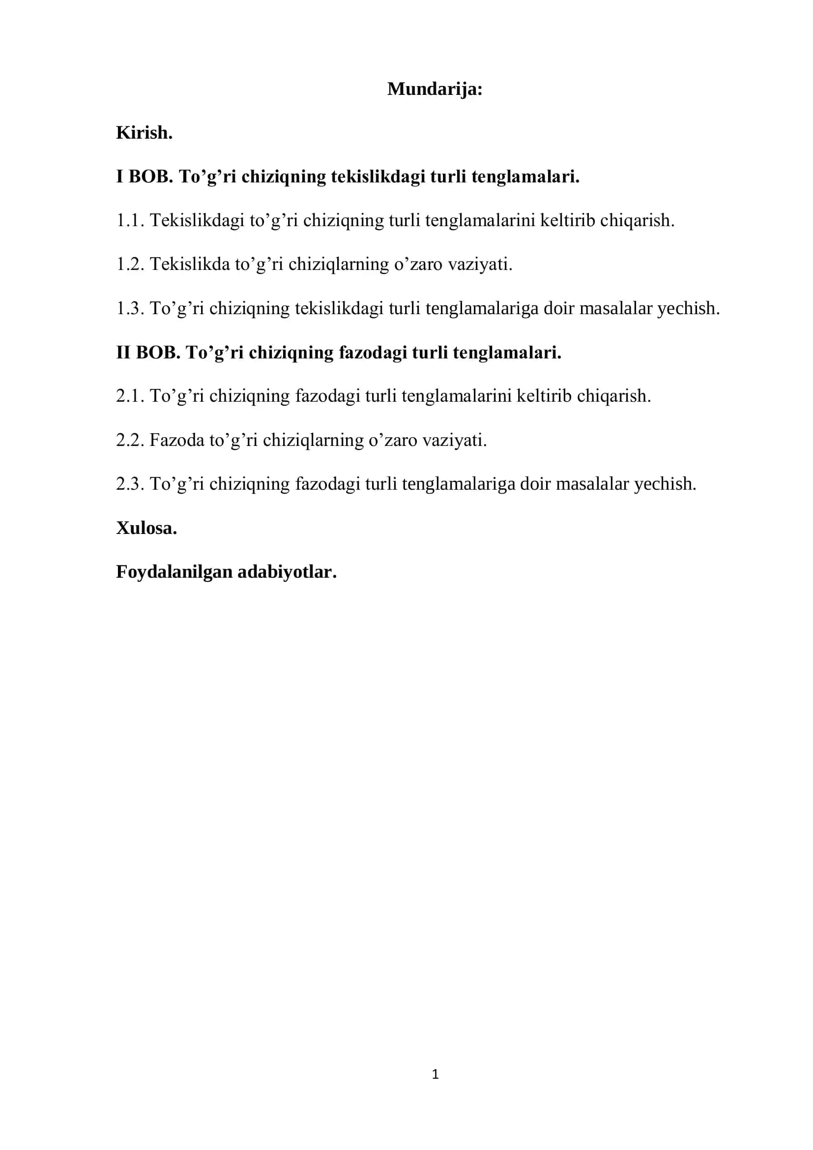 Kurs ishining dolzarbligi