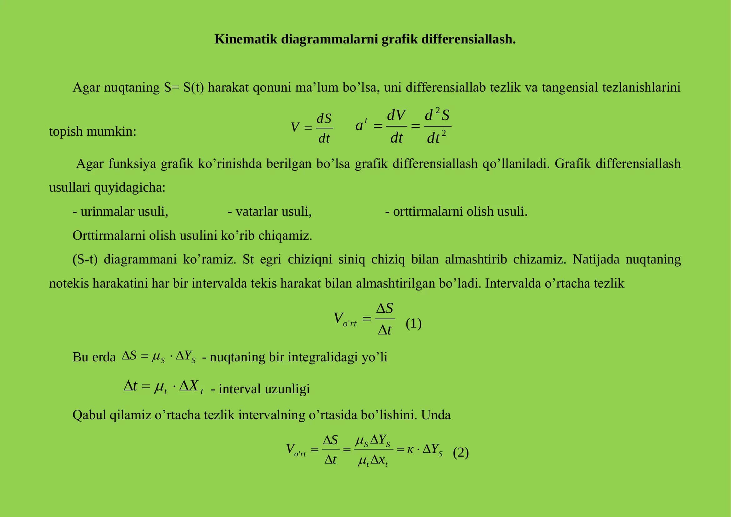 KINEMATIK DIAGRAMMALAR