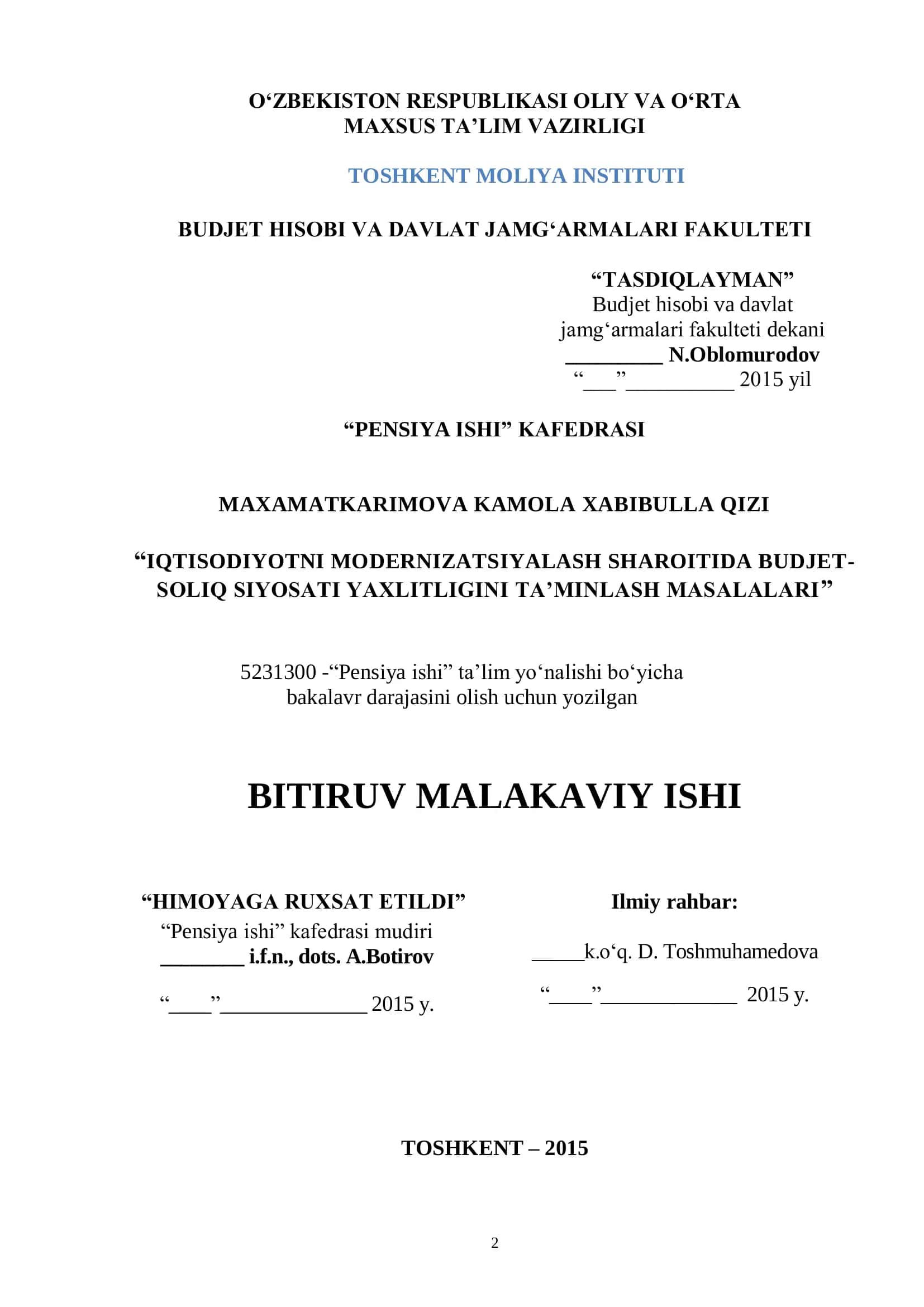 Budjet-soliq siyosati yaxlitligining mazmuni, mohiyati va vazifalari