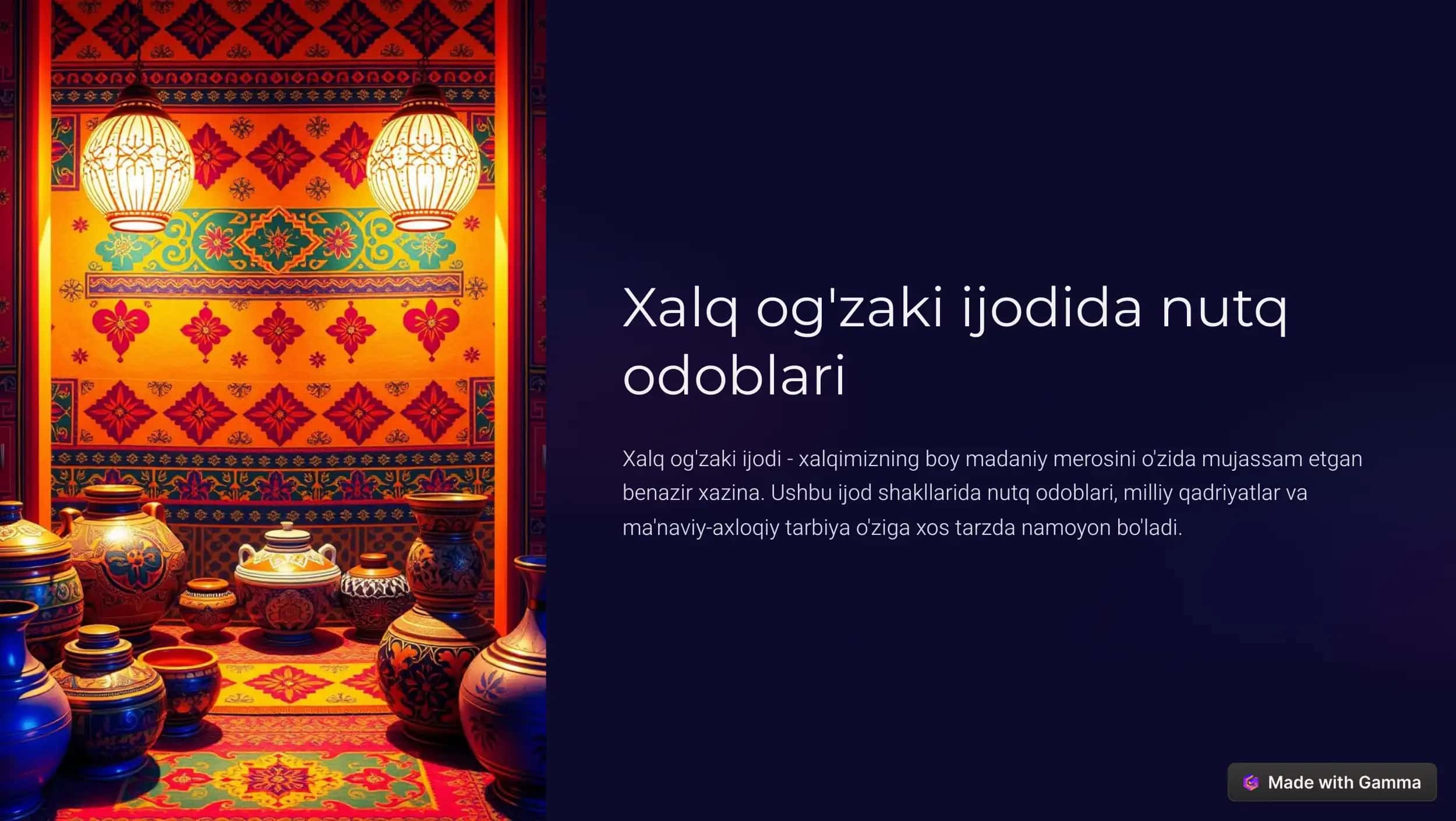 Xalq og'zaki ijodi