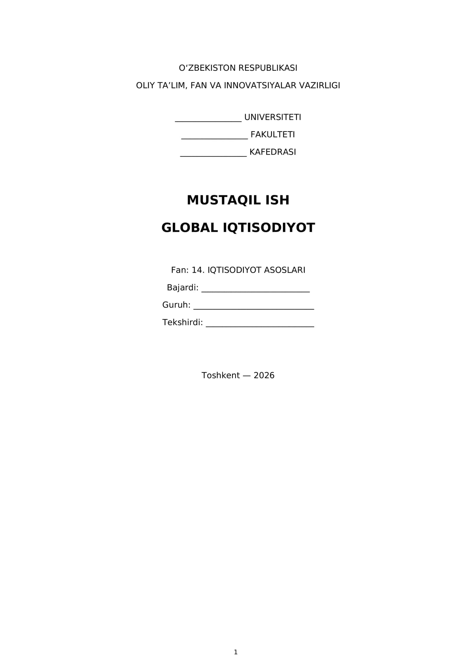 Global iqtisodiyot