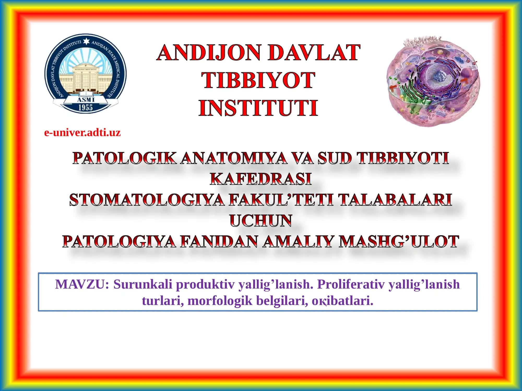 Surunkali produktiv yallig’lanish. Proliferativ yallig’lanish turlari, morfologik belgilari, oқibatlari