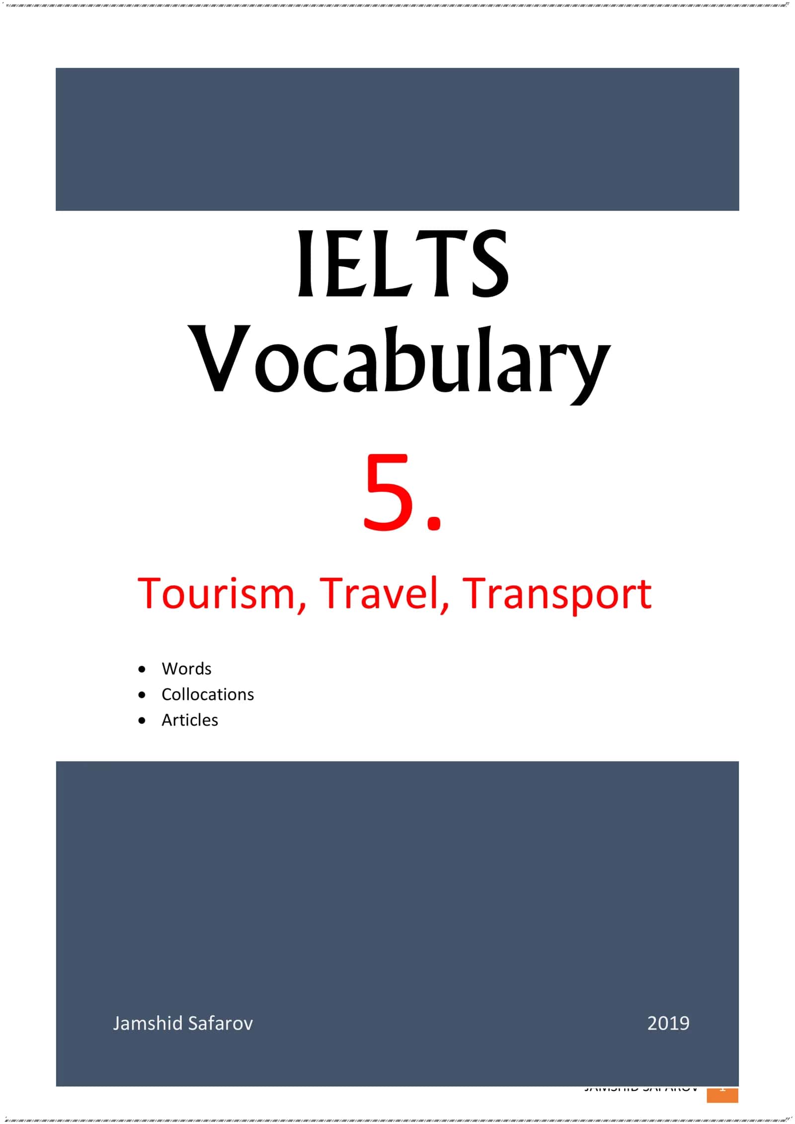 Tourism Vocabulary in pictures