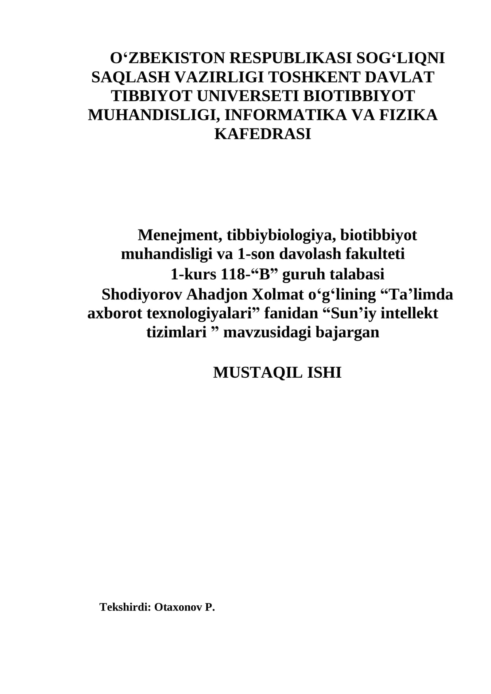 Sun’iy intellekt tizimlari