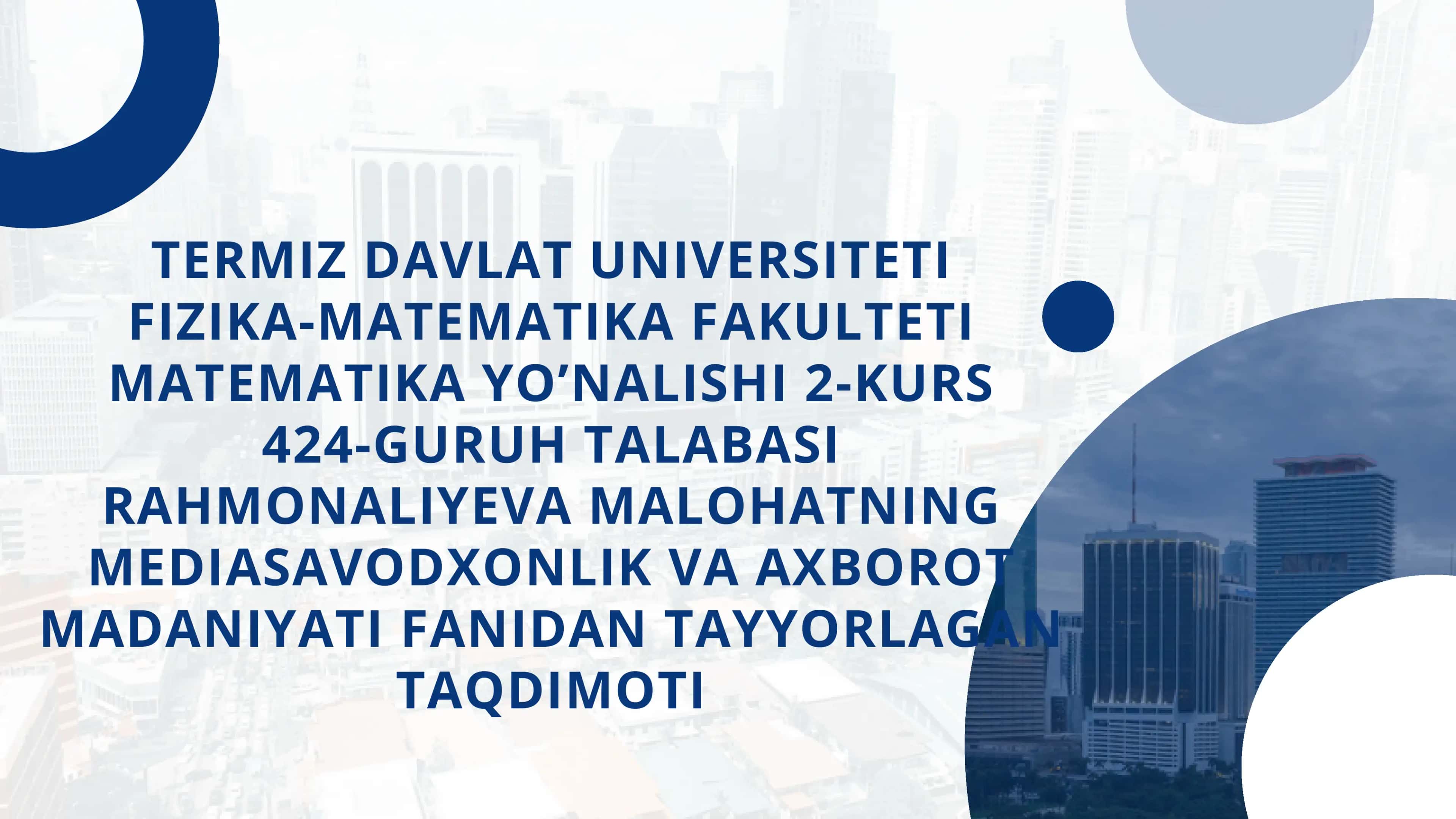Axborot Madaniyati Taqdimoti