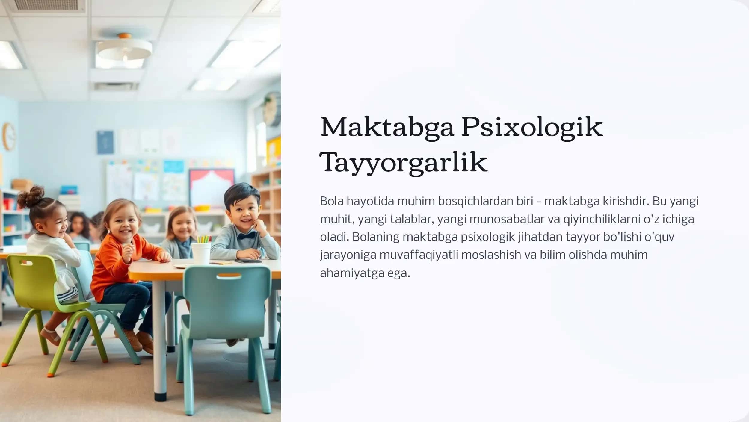 Maktabga Psixologik Tayyorgarlik