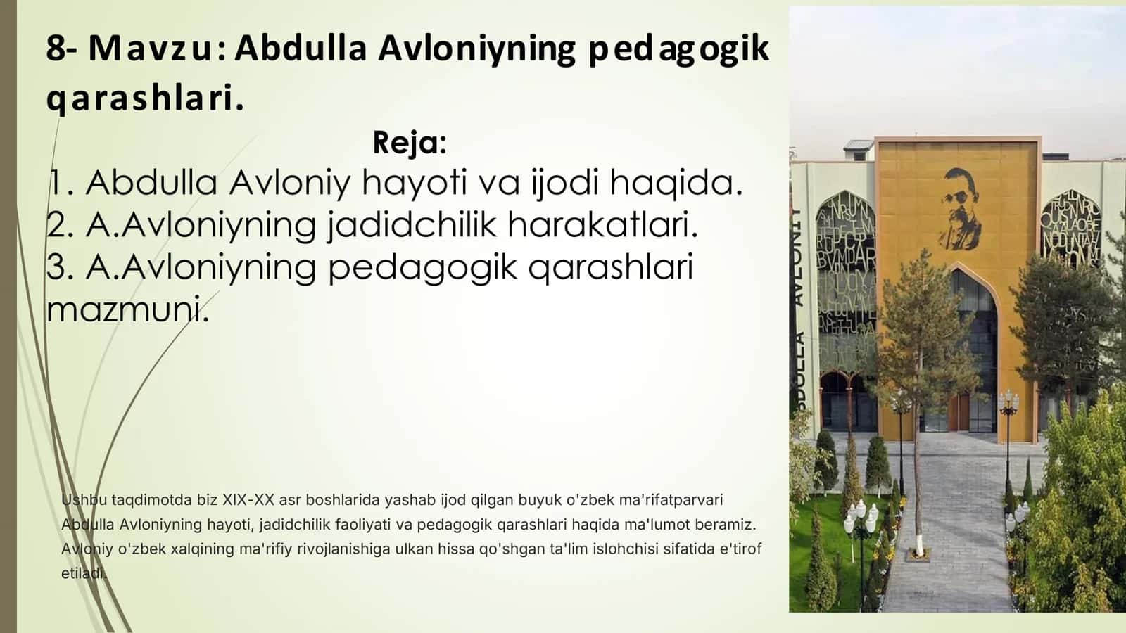 Abdulla Avloniyning pedagogik qarashlari