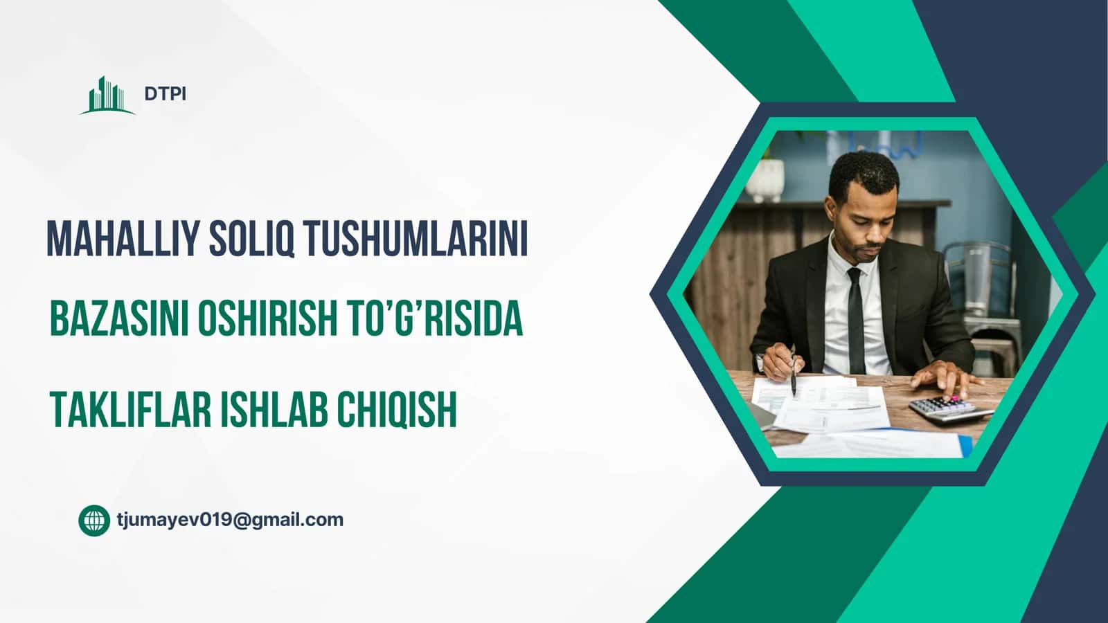 Mahalliy soliq tushumlarini Bazasini oshirish to’g’risida takliflar ishlab chiqish