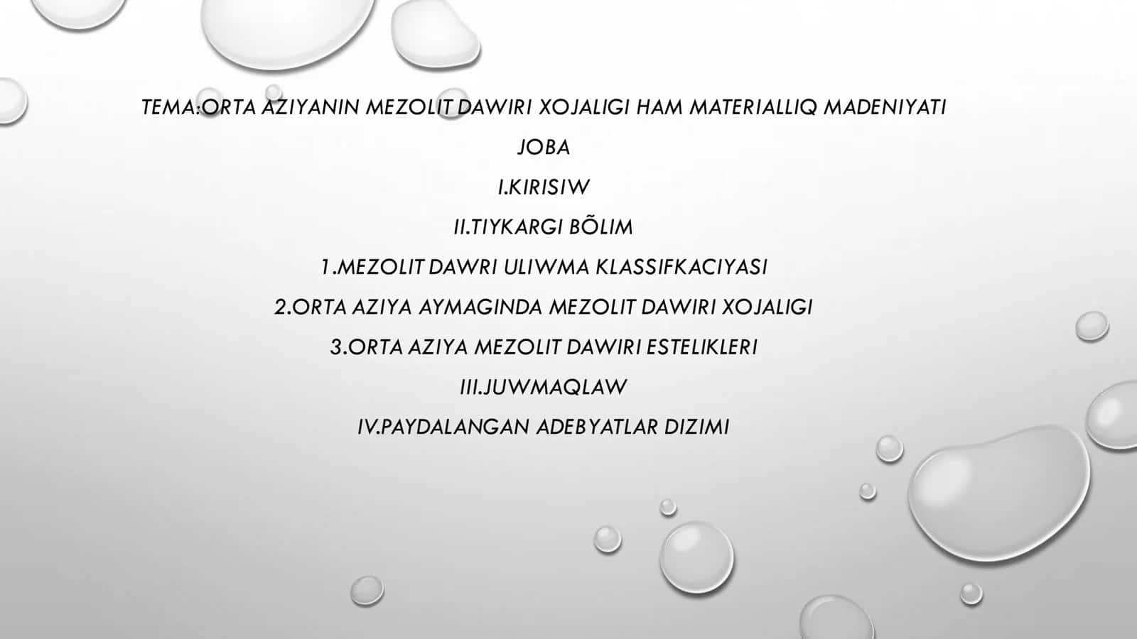 MEZOLIT DAWIRI XOJALIGI HAM MATERIALLIQ MADENIYATI