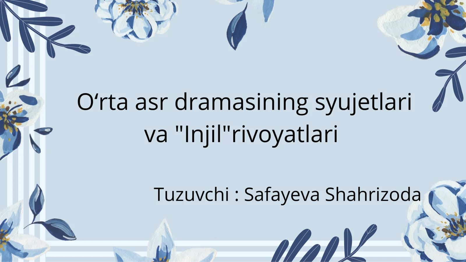 Oʻrta asr dramasining syujetlari va "Injil"rivoyatlari