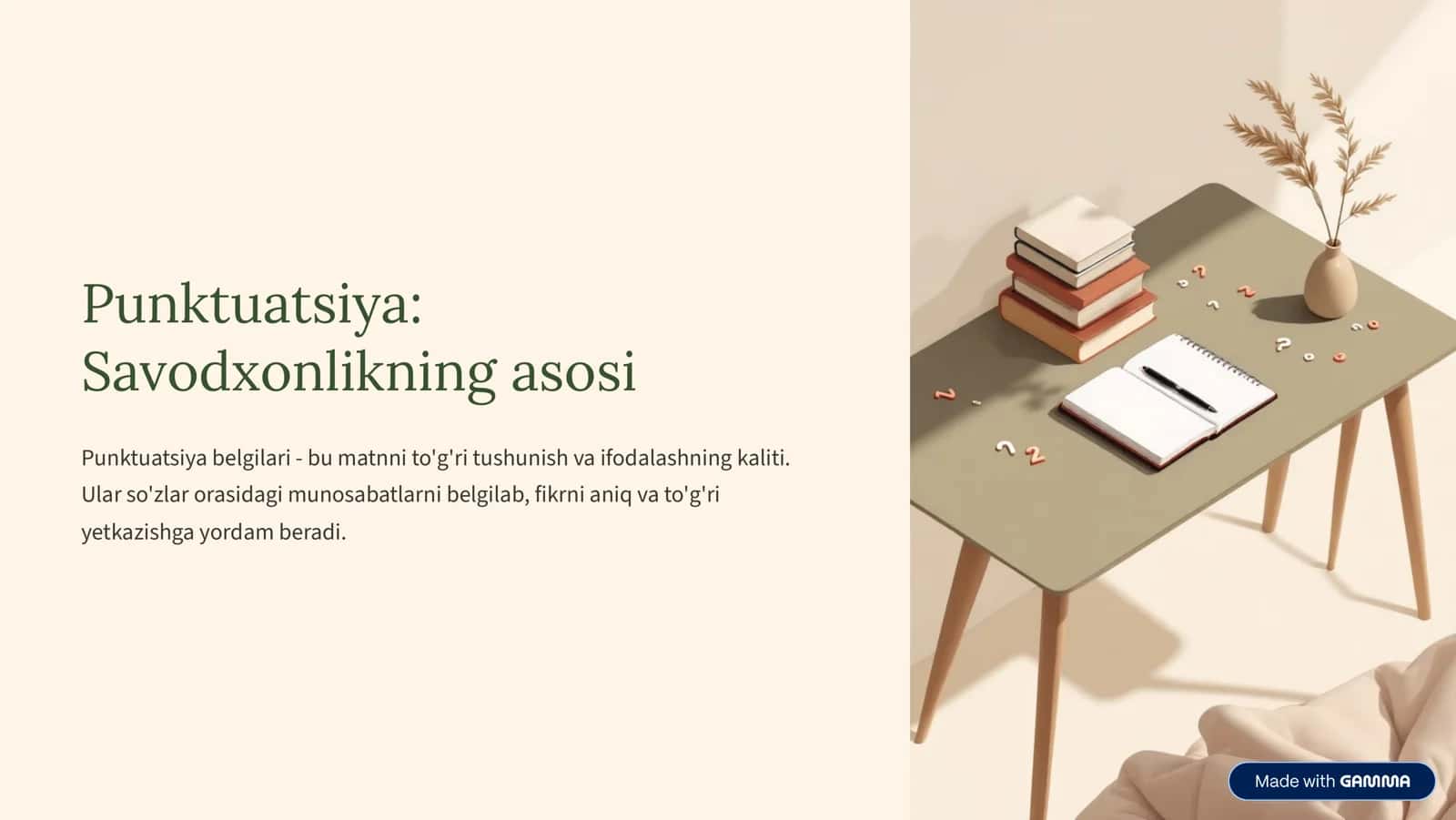 Punktuatsiya: Savodxonlikning asosi