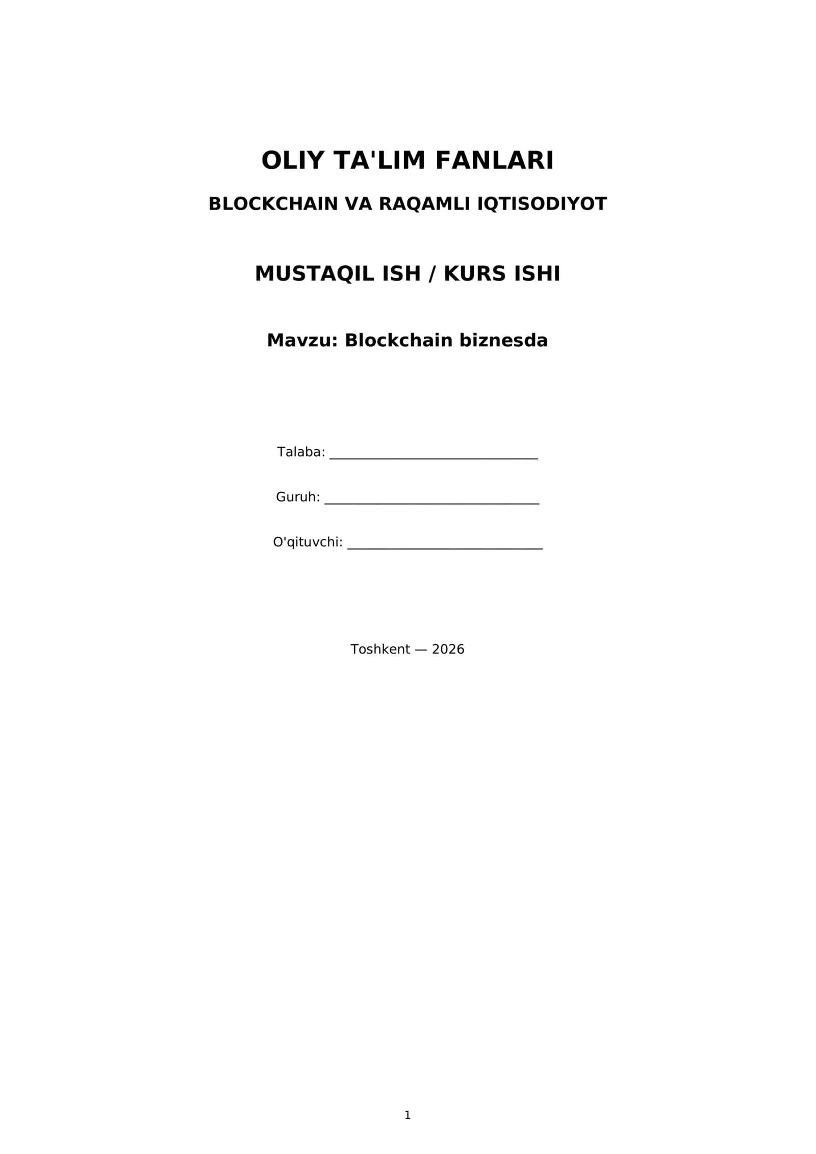 Blockchain biznesda