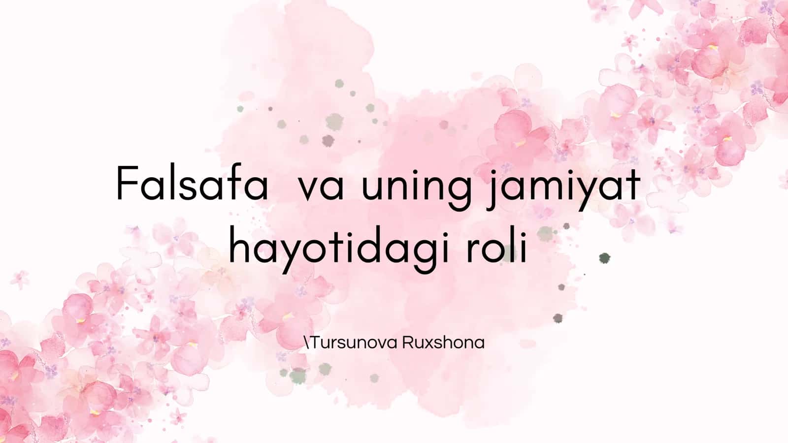 Falsafa va uning jamiyat hayotidagi roli