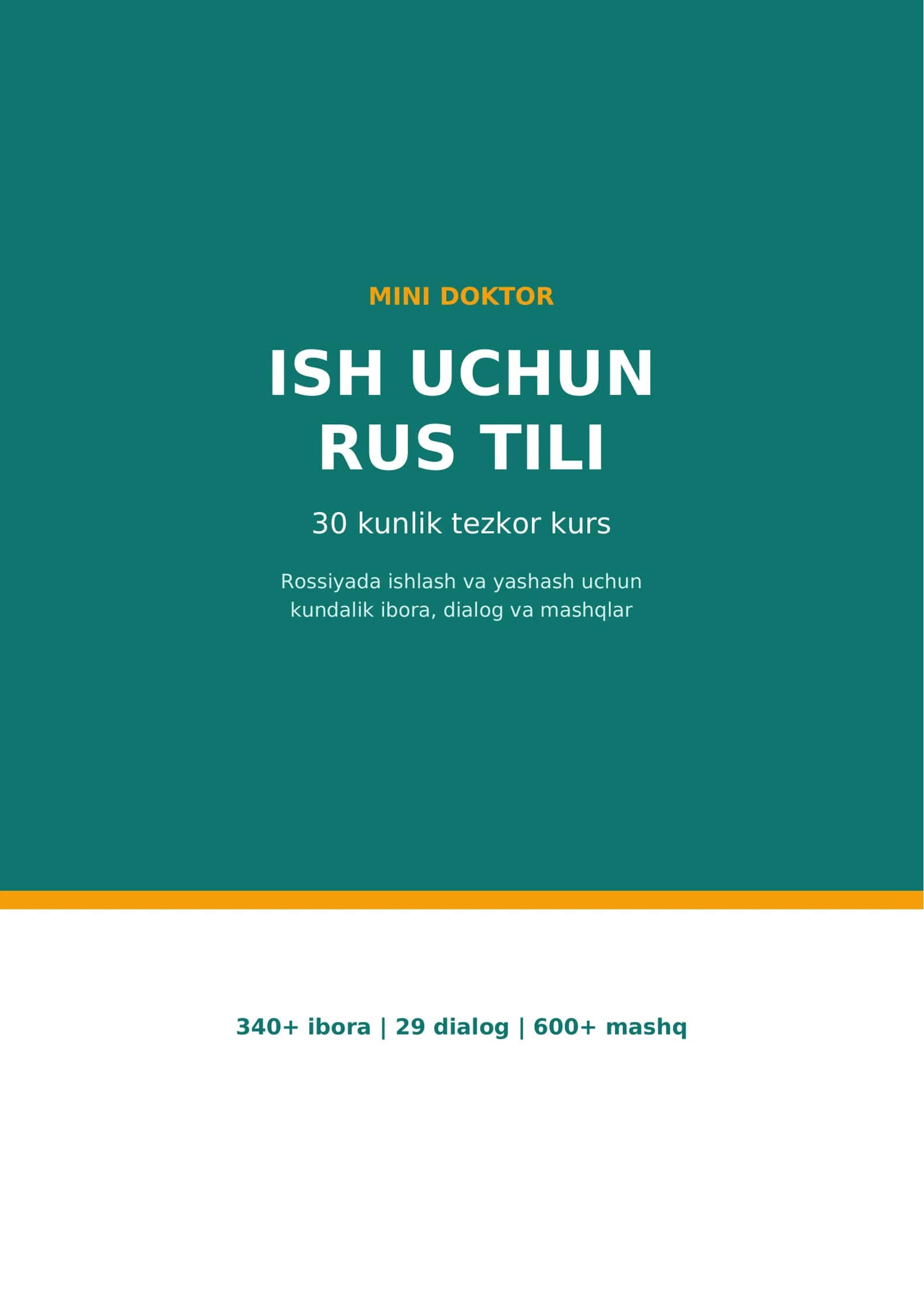 ISH UCHUN RUS TILI 30 kunlik tezkor kurs