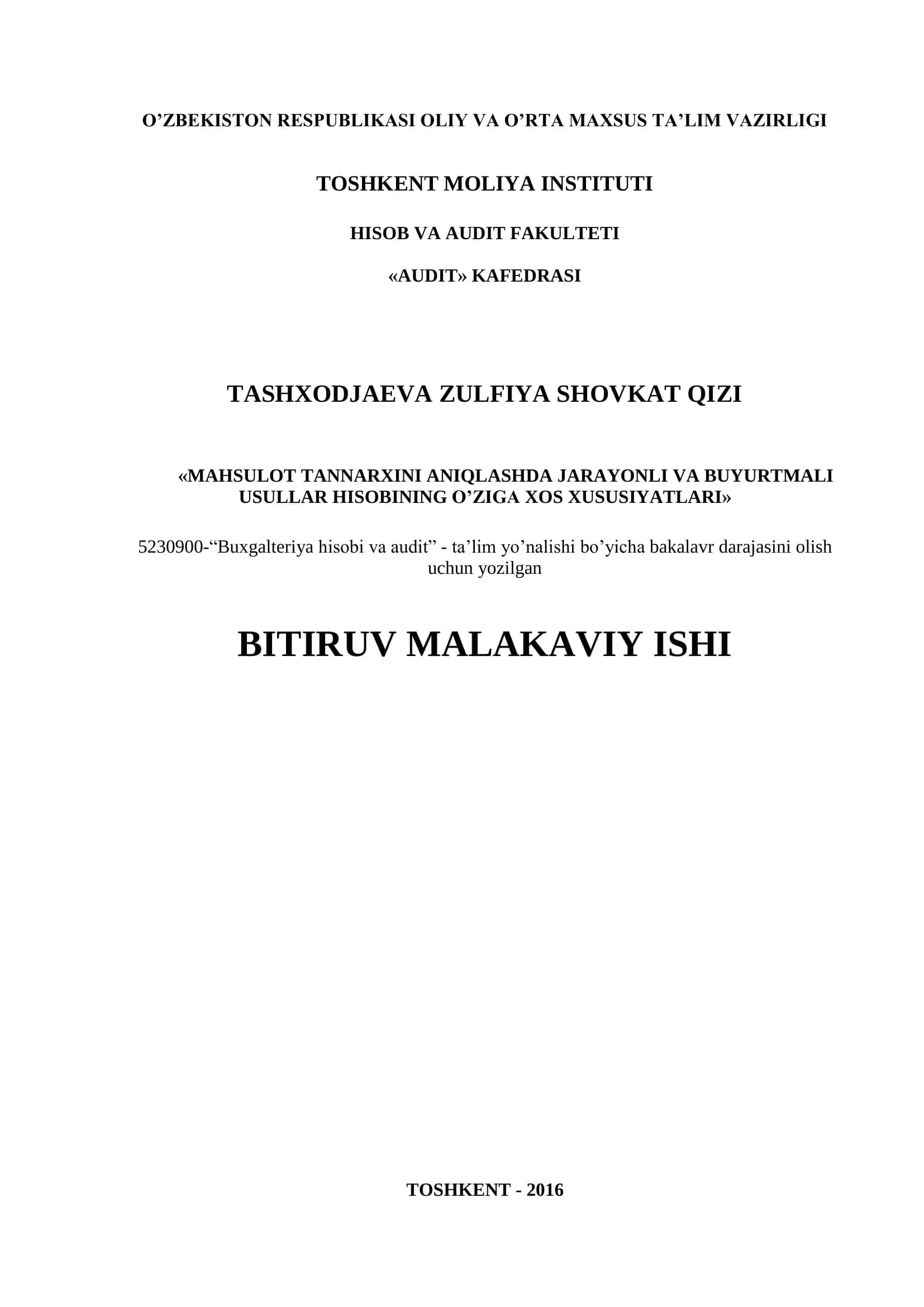 Маҳсулот таннархини аниқлашда жараёнли усул ҳисобининг озига хос хусусиятлари