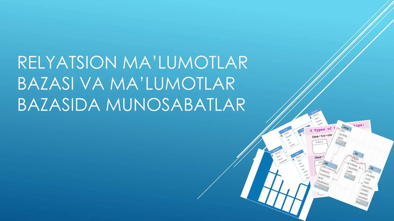 RELYATSION MA’LUMOTLAR BAZASI VA MA’LUMOTLAR BAZASIDA MUNOSABATLAR
