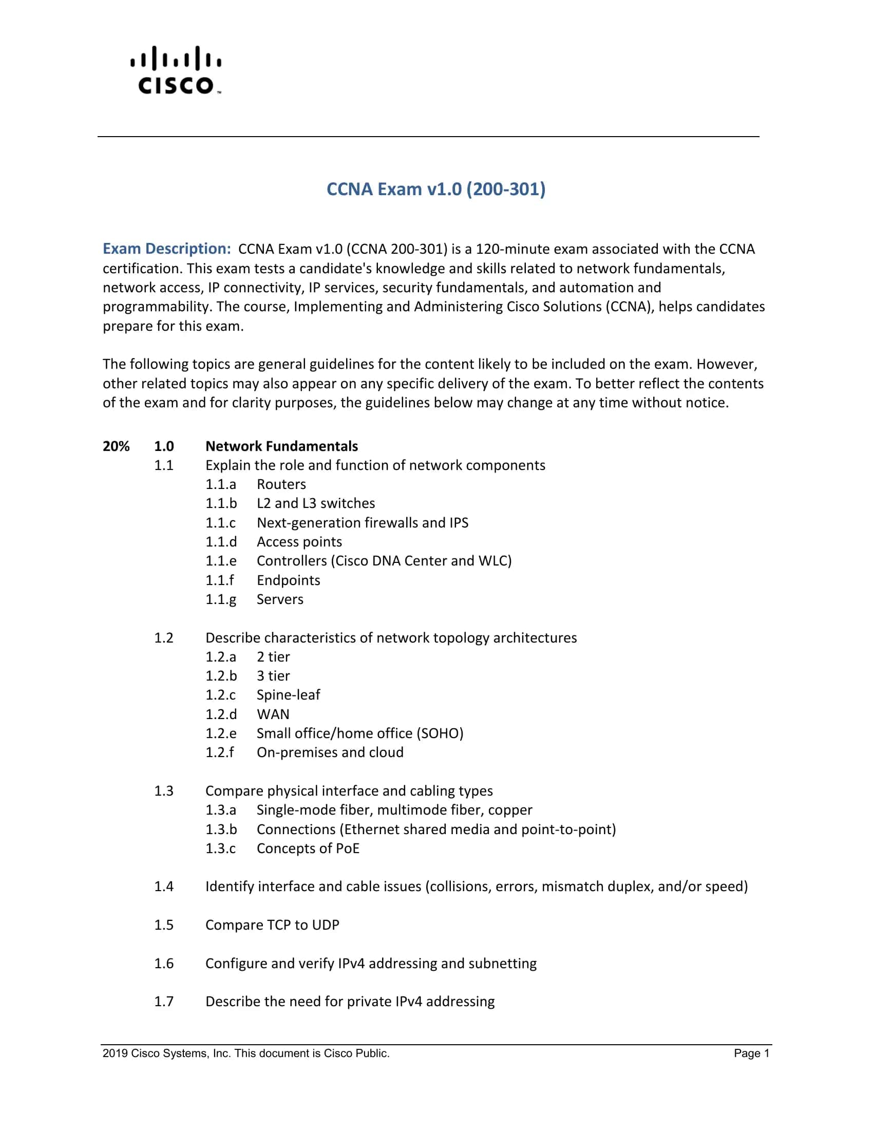 CCNA Exam v1.0 (200-301)