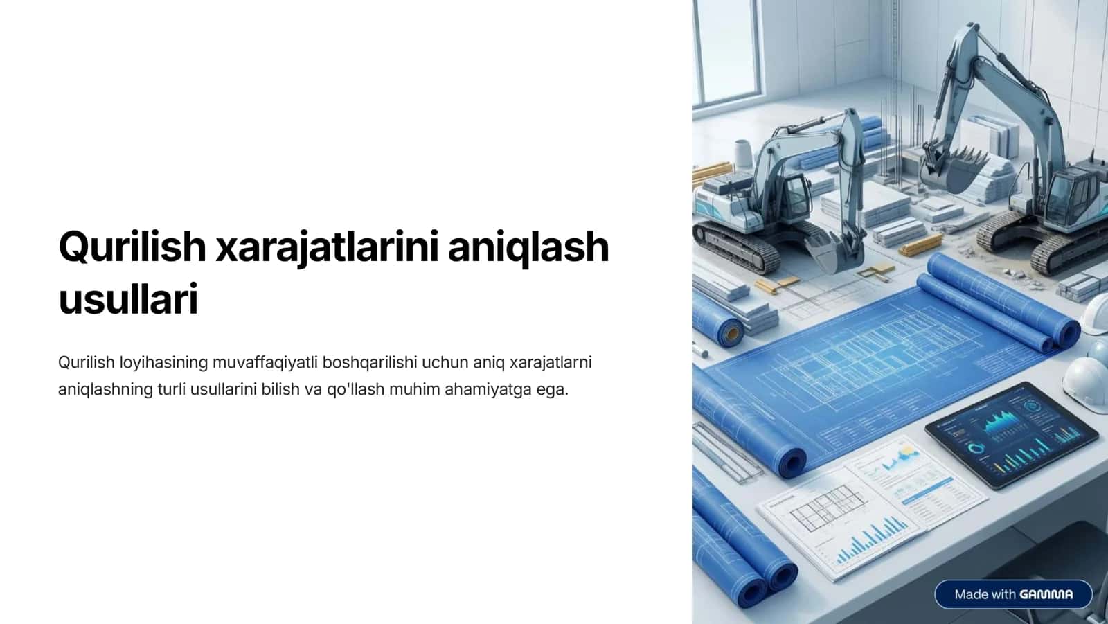 Qurilish xarajatlarini aniqlash usullari