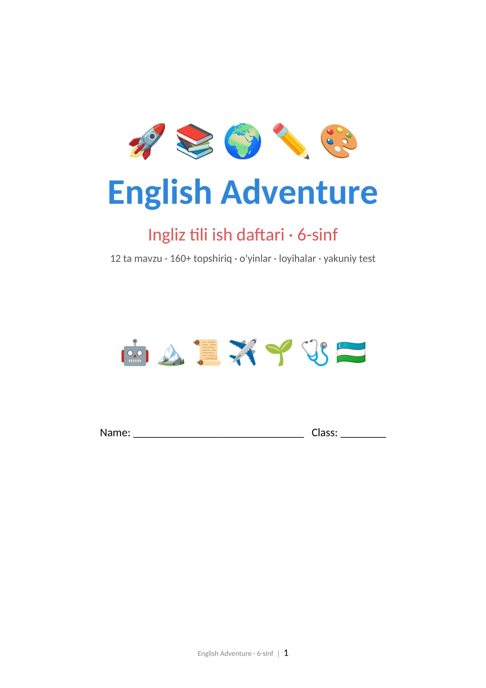 English Adventure Ingliz tili ish daftari · 6-sinf    English Adventure