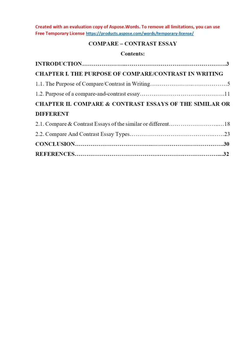 Compare - contrast esaays