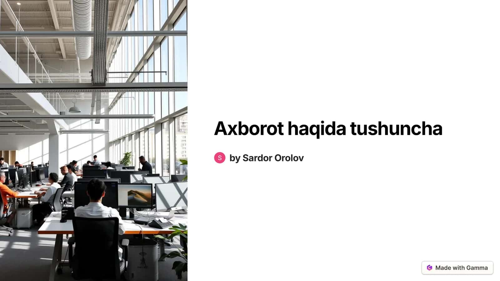 Axborot haqida tushuncha