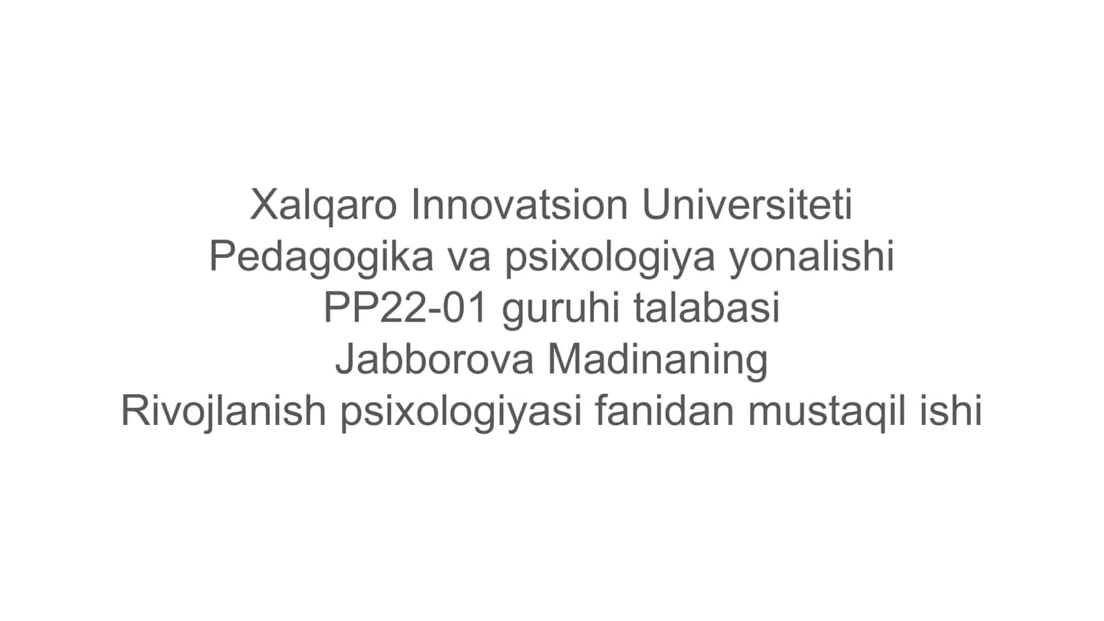 Pedagogika va psixologiya yonalishi