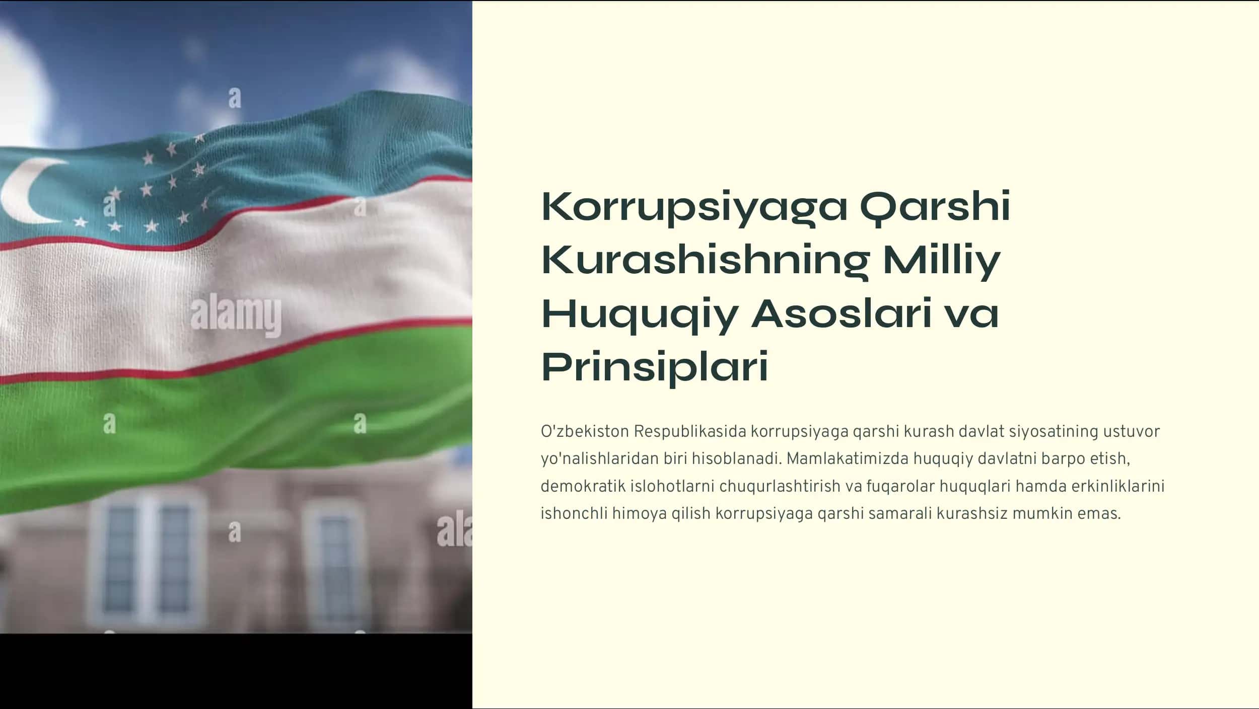 Korrupsiyaga Qarshi Kurashishning Milliy Huquqiy Asoslari va Prinsiplari