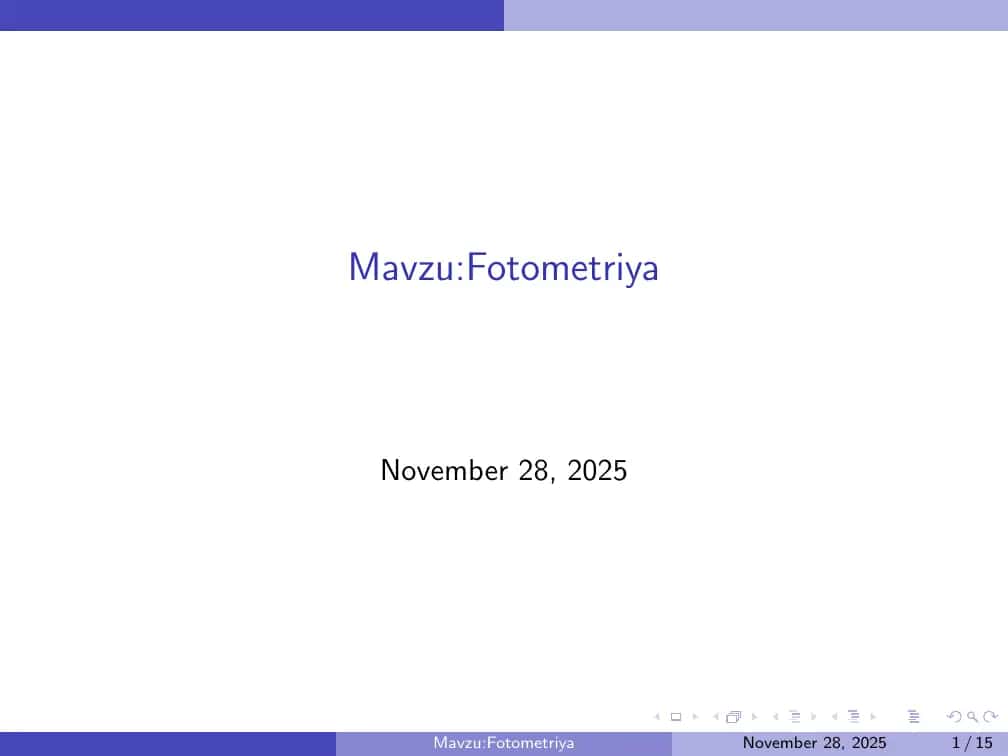 Fotometriya