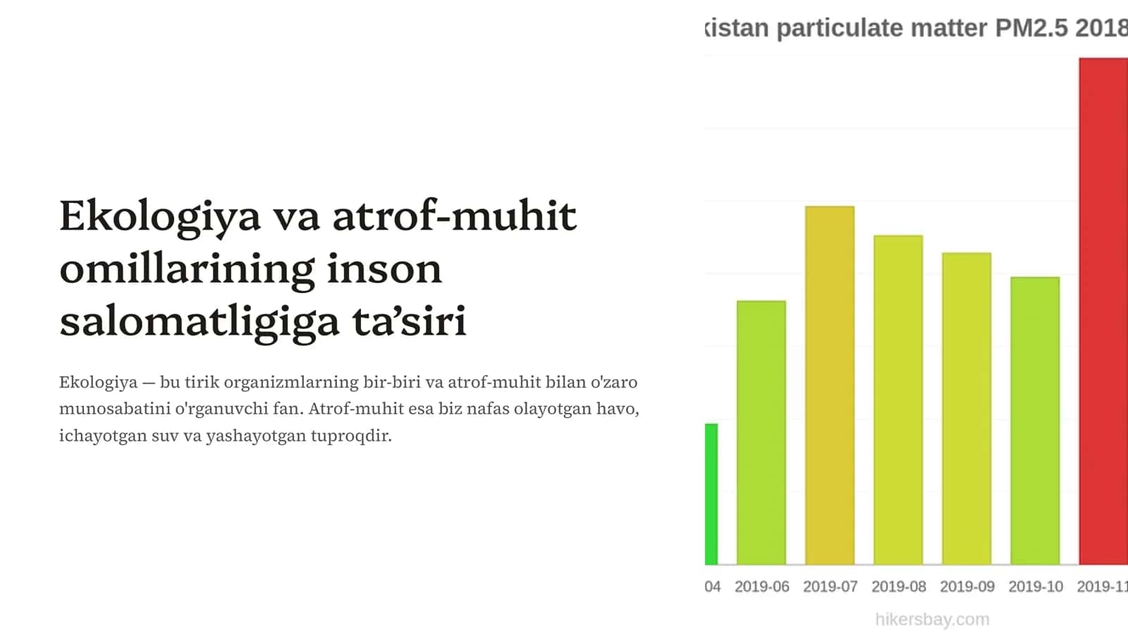 Ekologiya va atrof-muhit omillarining inson salomatligiga ta’siri