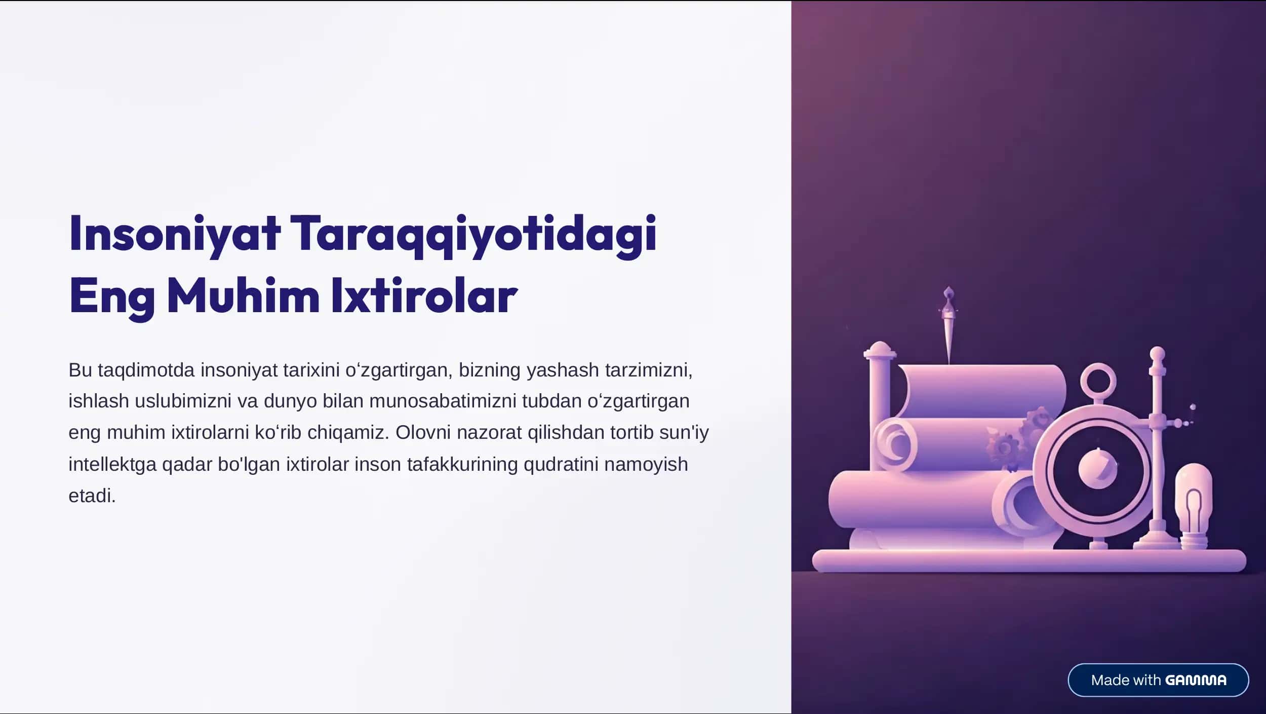 Insoniyat Taraqqiyotidagi Eng Muhim Ixtirolar