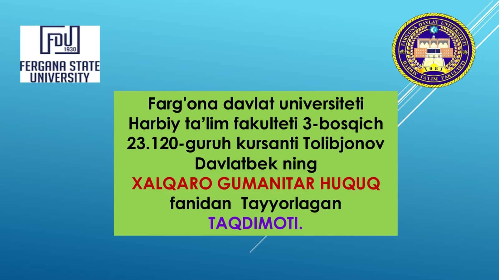 XALQARO GUMANITAR HUQUQ