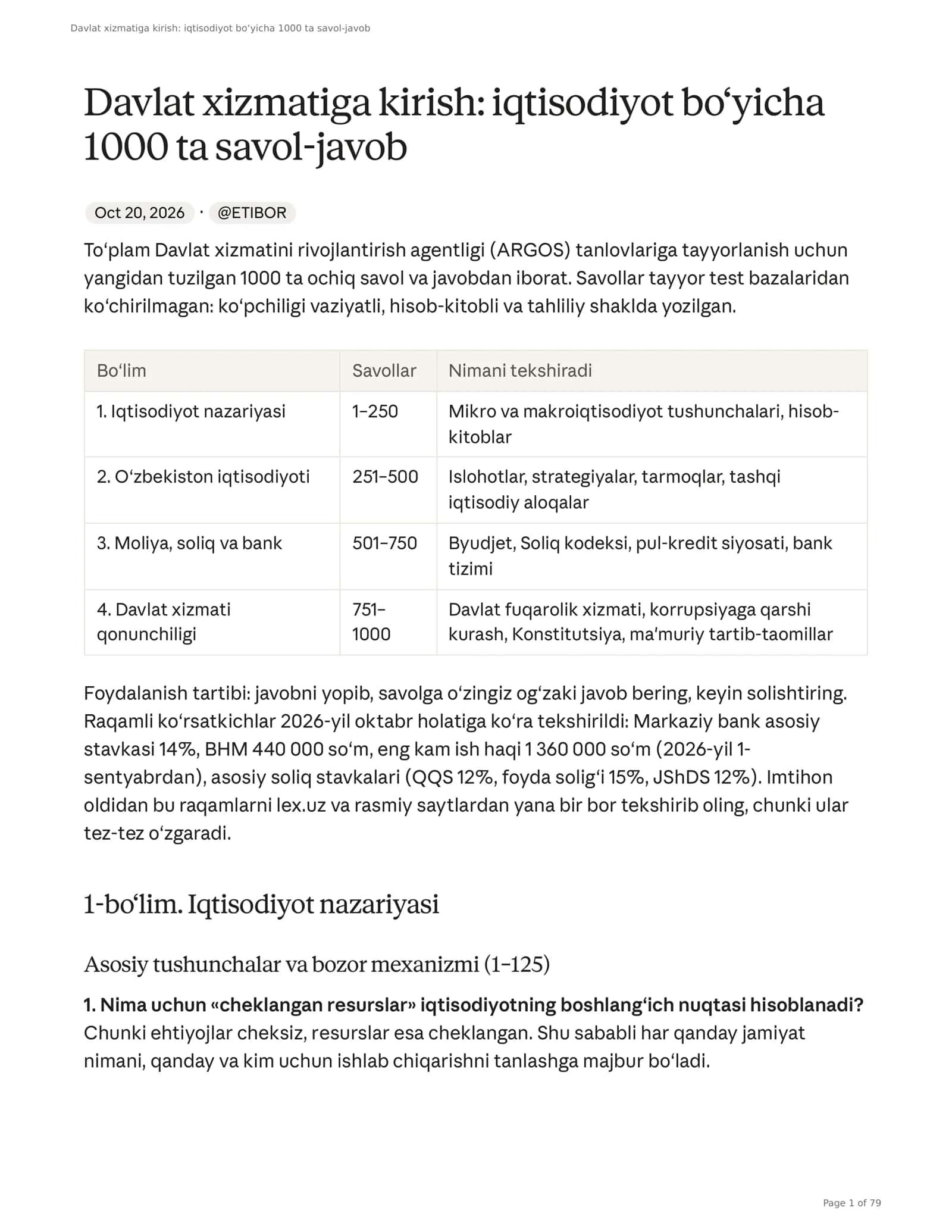 Argos 1000 ta savol javob